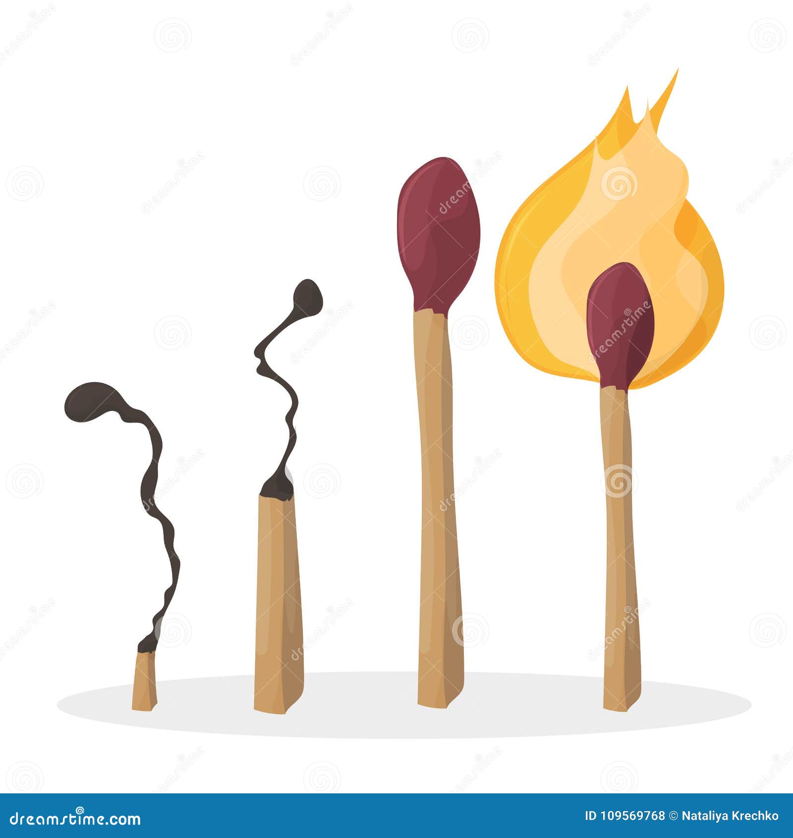 Palito De Fósforo Queimado Com Fogo. Conjunto De Fósforos Com Paletas De  Sulfurecimento Que Vão Da Ignição à Extinção. Desenho Ani Ilustração do  Vetor - Ilustração de pequeno, flama: 247943602