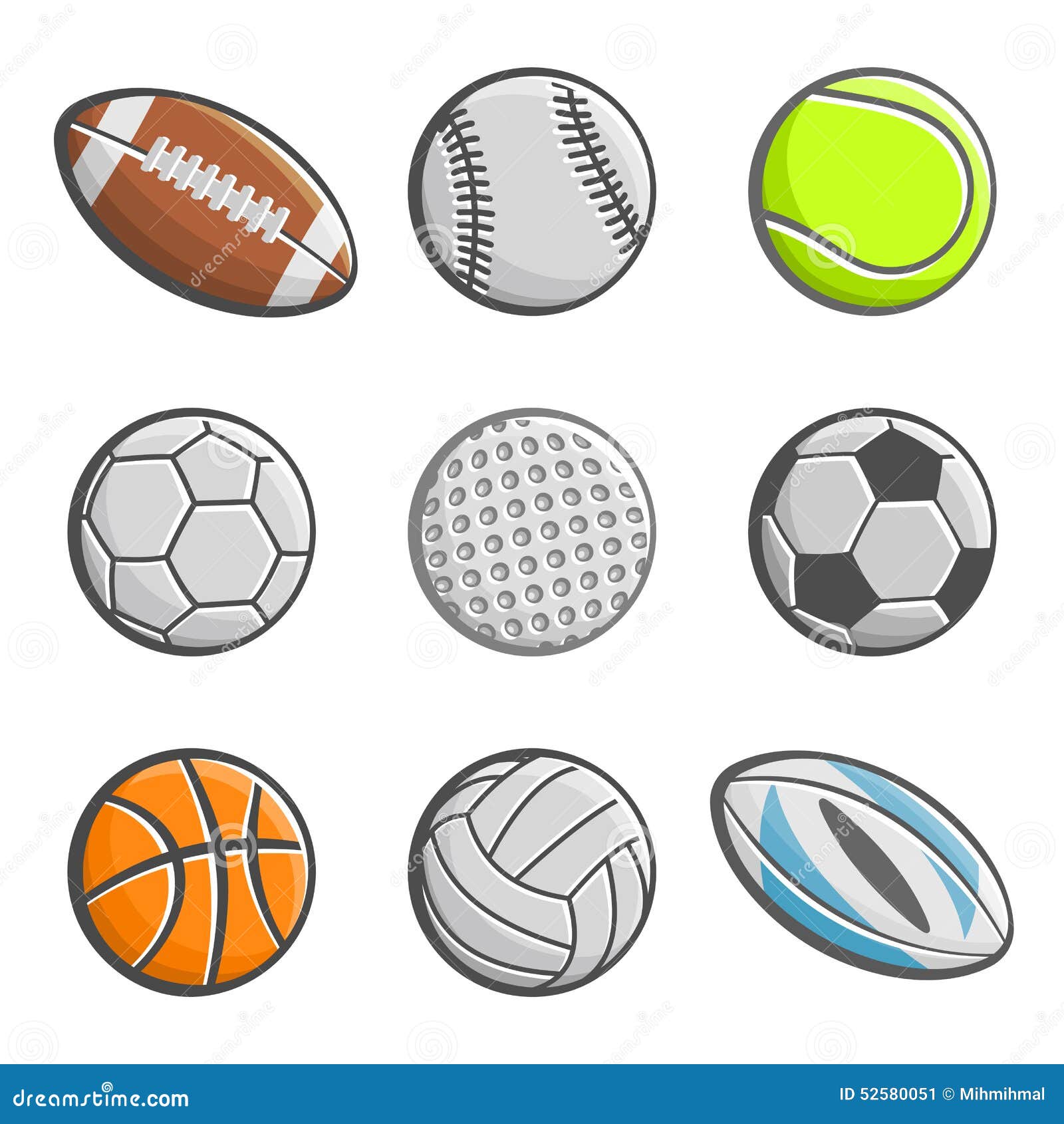 Um Grupo De Imagens De Bolas Dos Esportes Ilustracao Do Vetor Ilustracao De Bolas Grupo 52580051