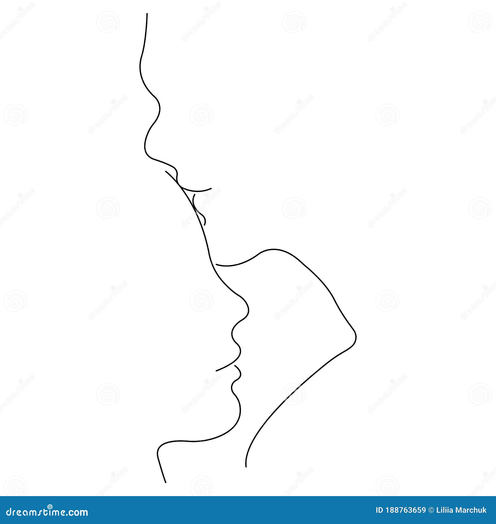 Beijo da testa dos pares ilustração stock. Ilustração de conceito -  148653007