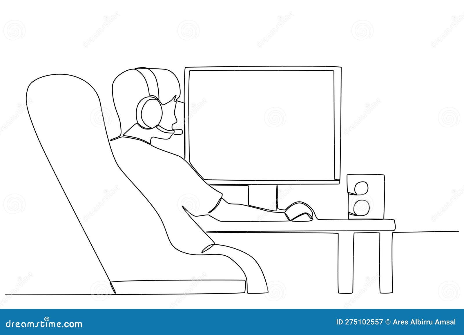 Um homem jogando on-line ilustração do vetor. Ilustração de fêmea -  275102557