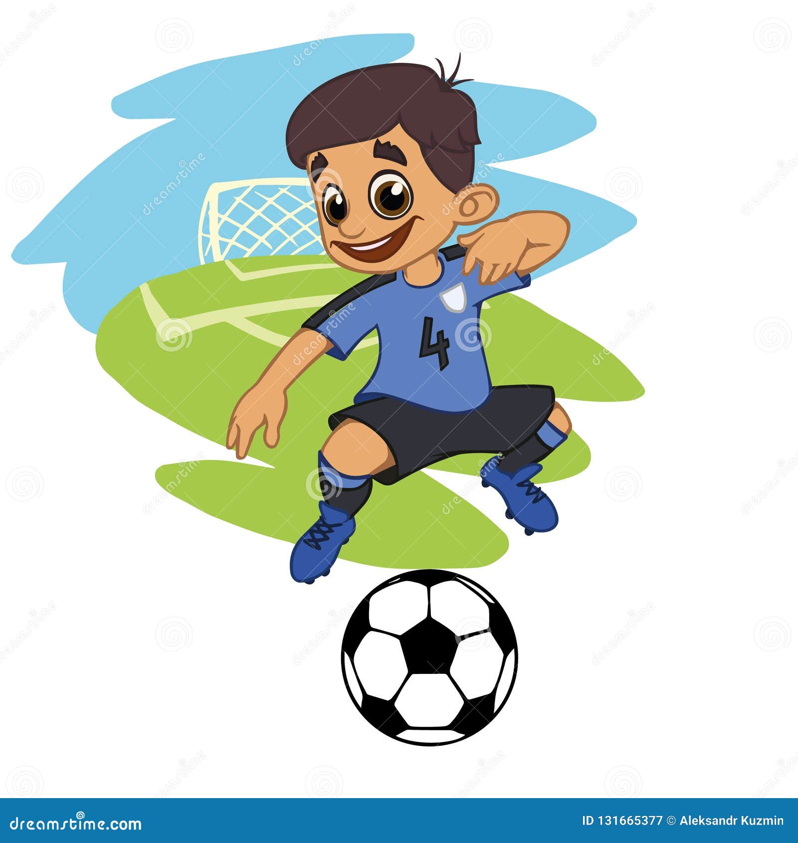 menina jogando futebol ilustração de desenho animado colorido 7066763 Vetor  no Vecteezy