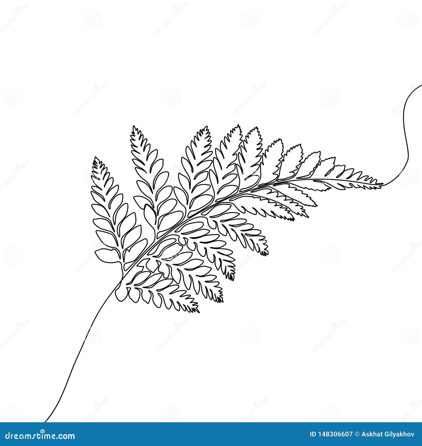 A Lápis Desenho Contínuo Do Grupo Do Vetor De Plantas Preto E