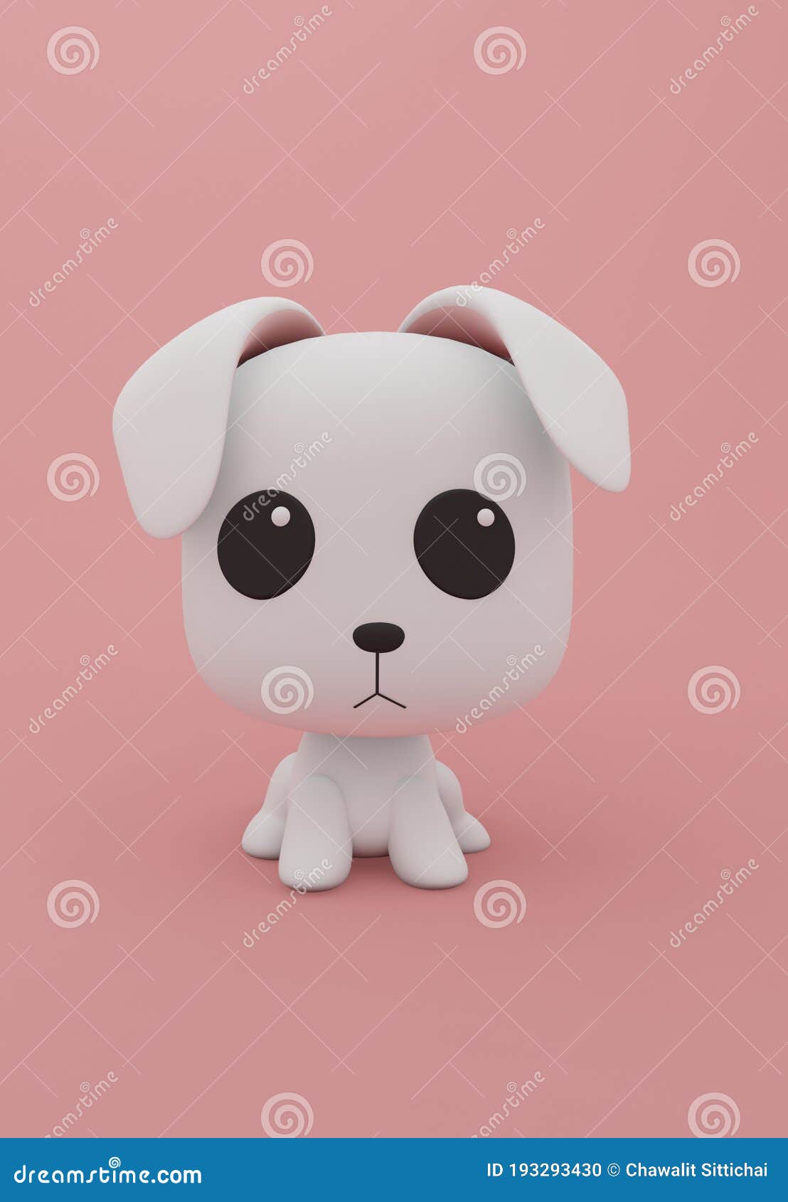 cão kawaii colorido em belo estilo em fundo branco. ilustração