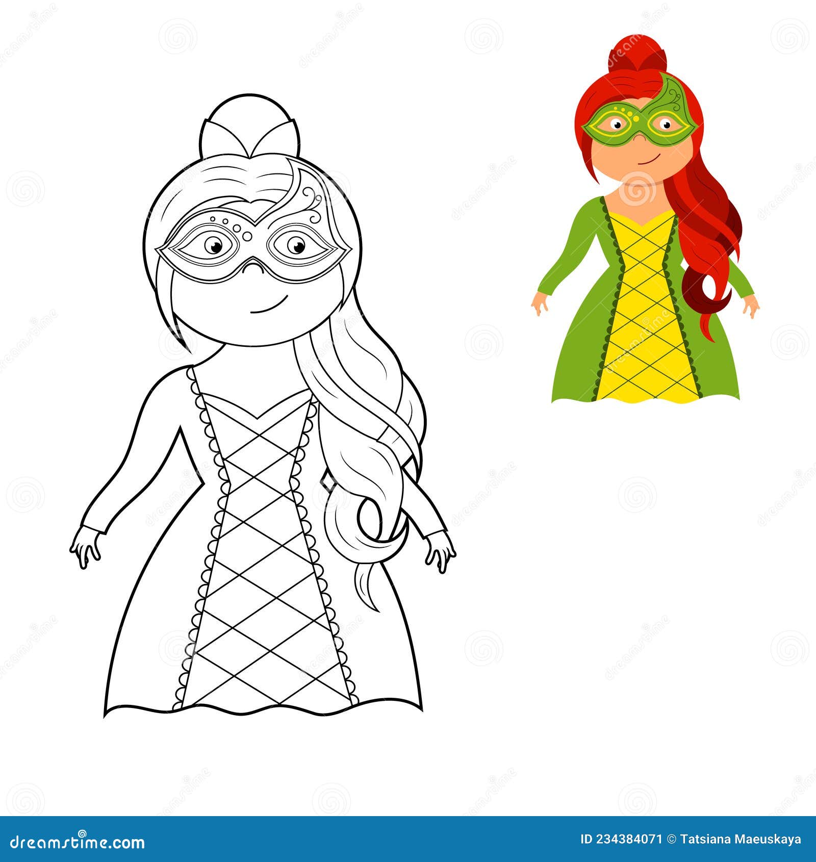 Desenho para colorir - Princesa com o esquilo!