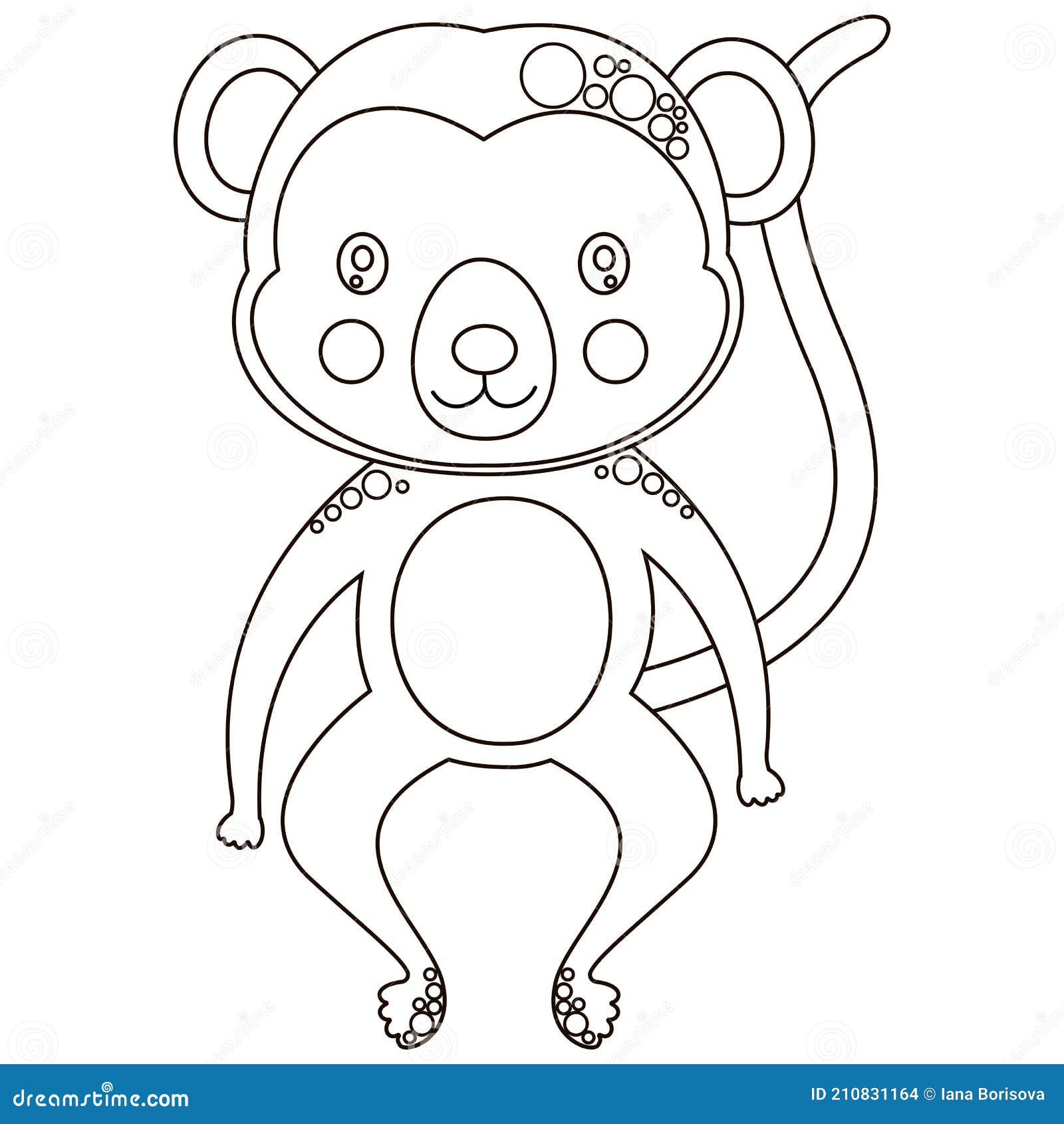 Desenho de macaco-aranha fofo sentado