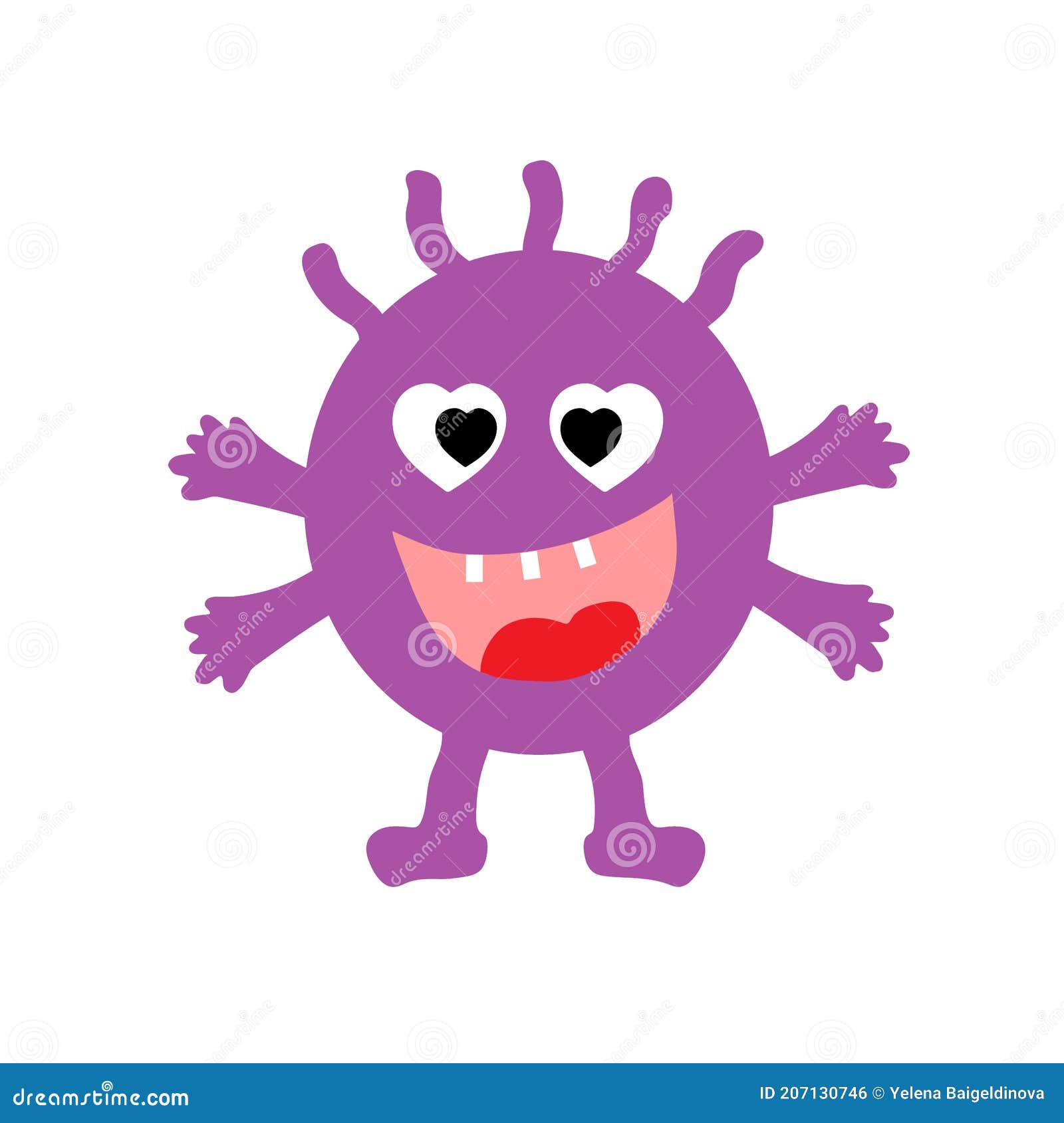 Elemento De Monstro Pequeno Alienígena Roxo Bonito Dos Desenhos