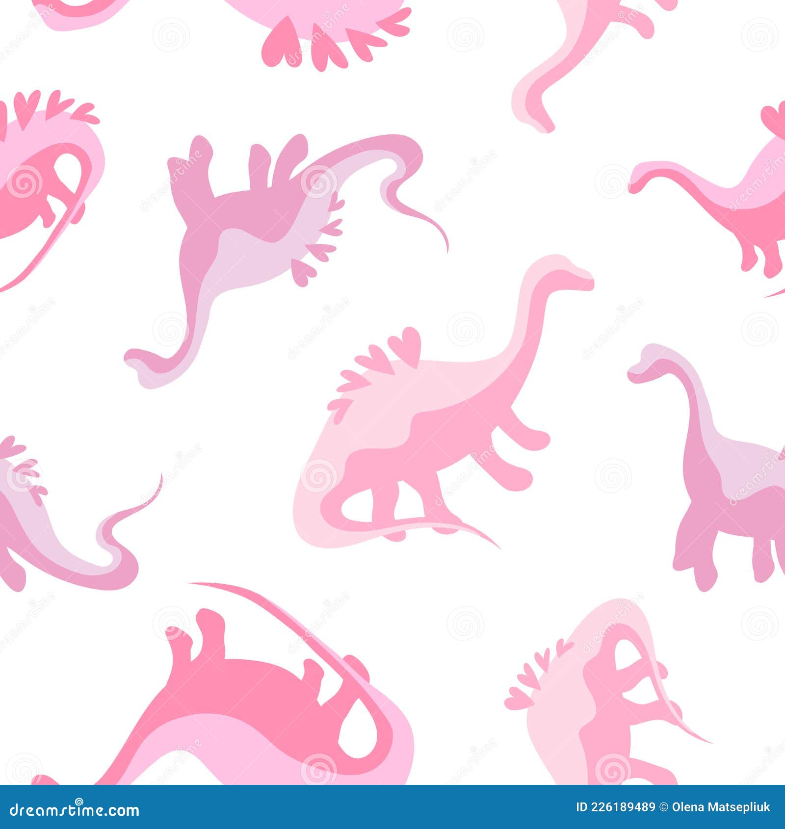 Cor rosa de dinossauro bonito pintado em estilo de desenho animado