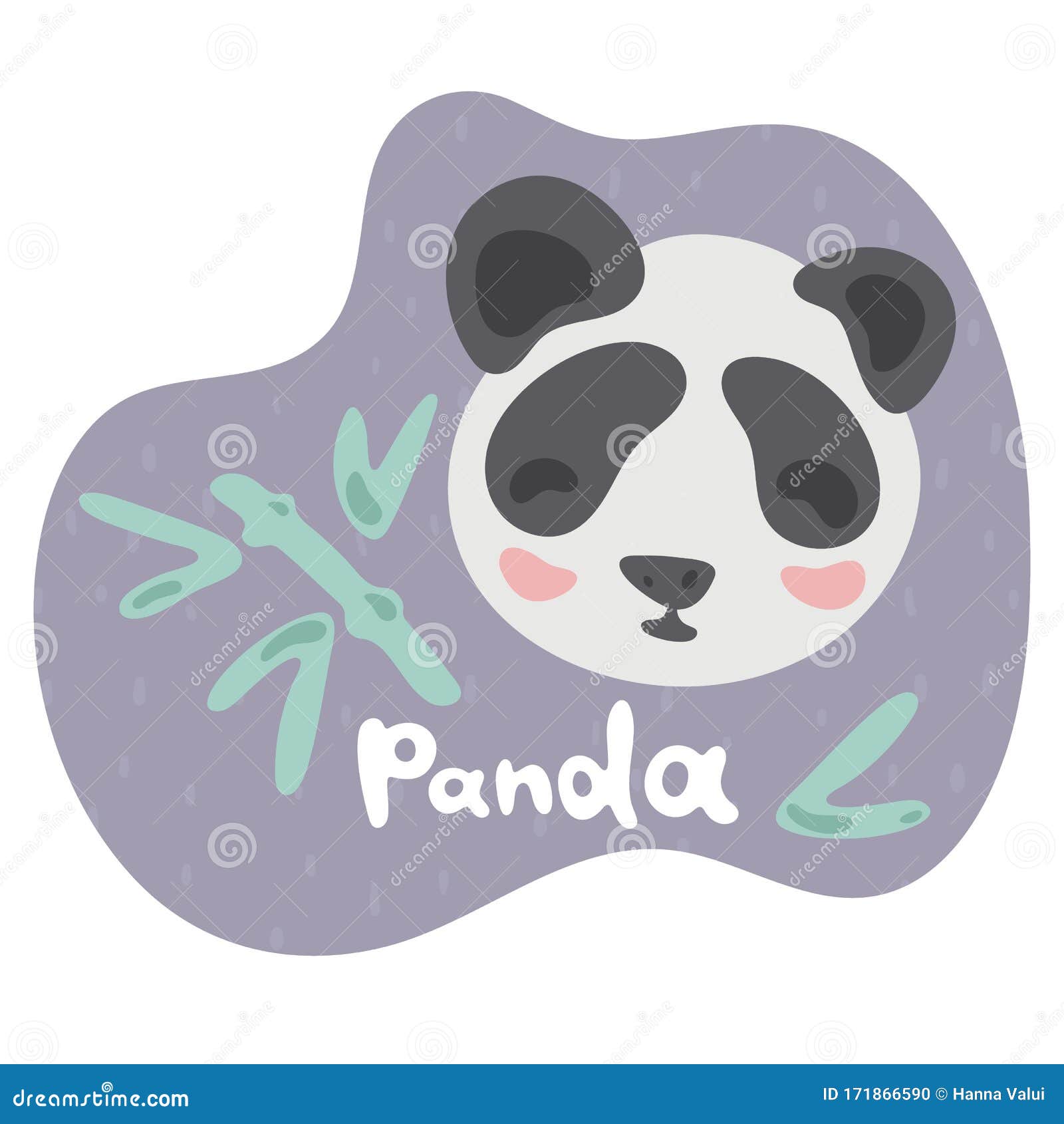 Panda De Desenho Animado Pequeno Panda Bonito Sorrindo Ilustração