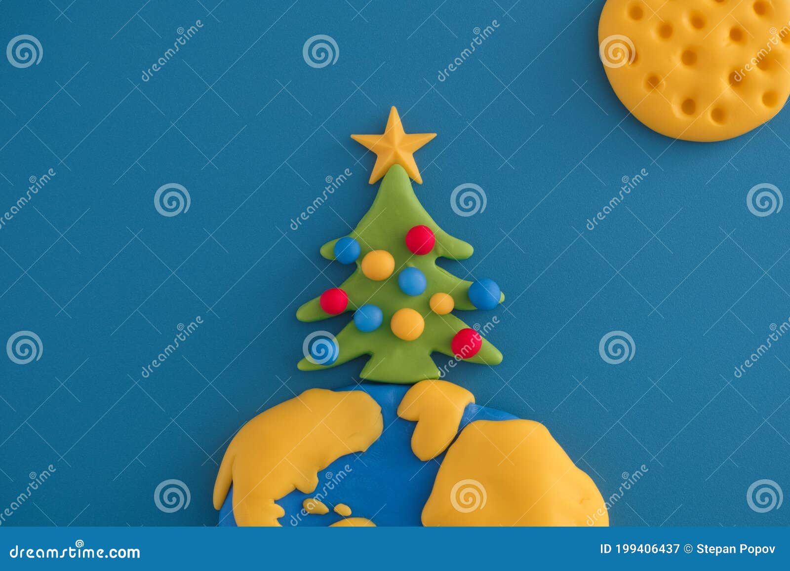 Uma árvore De Natal No Topo Do Planeta Terra Imagem de Stock - Imagem de  planeta, massa: 199406437