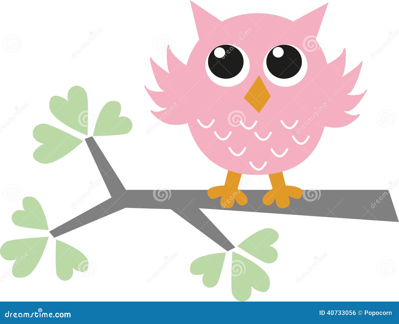 Uma Coruja Cor-de-rosa Pequena Doce Ilustração do Vetor 