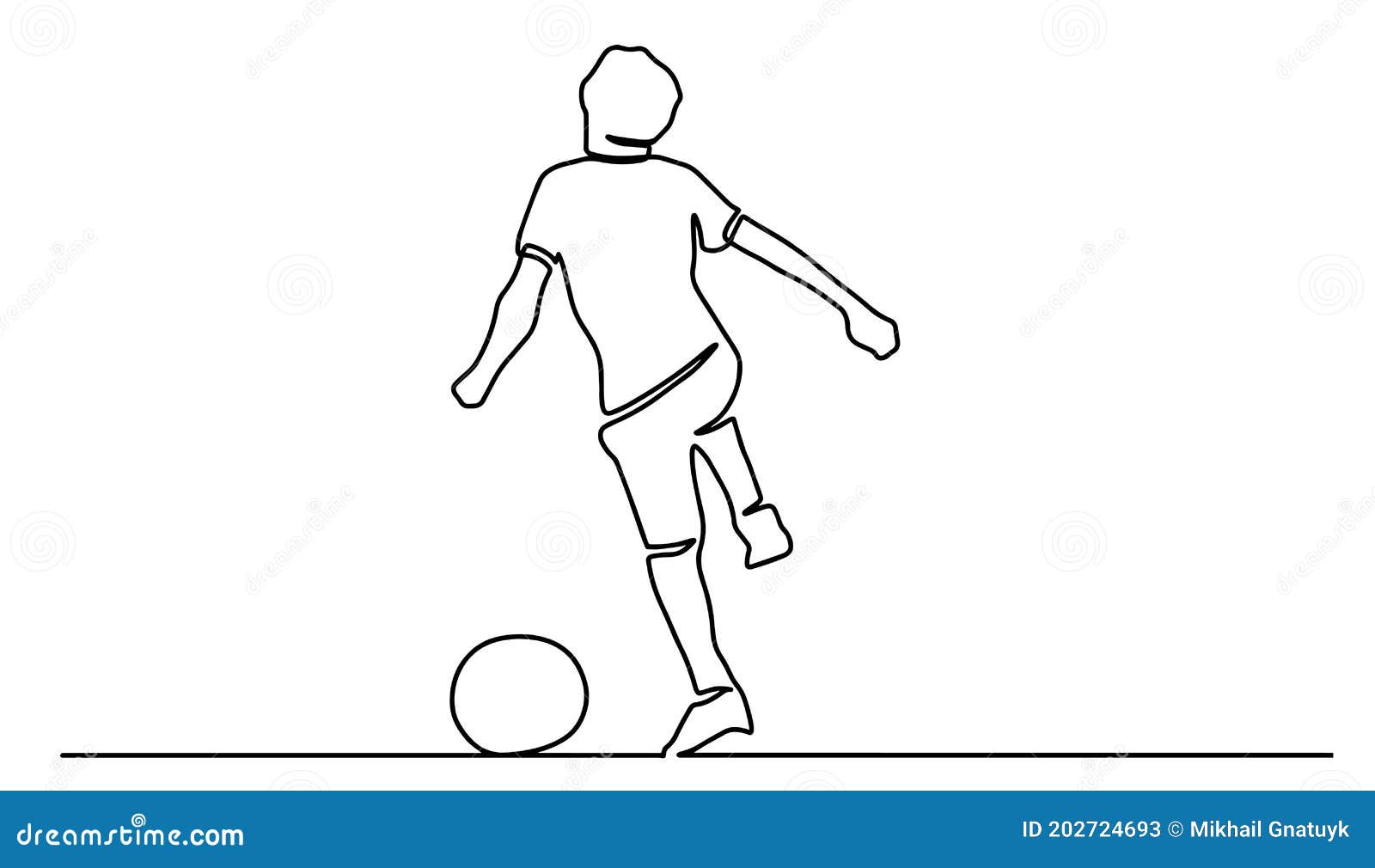 Desenho de menino jogando futebol no fundo branco