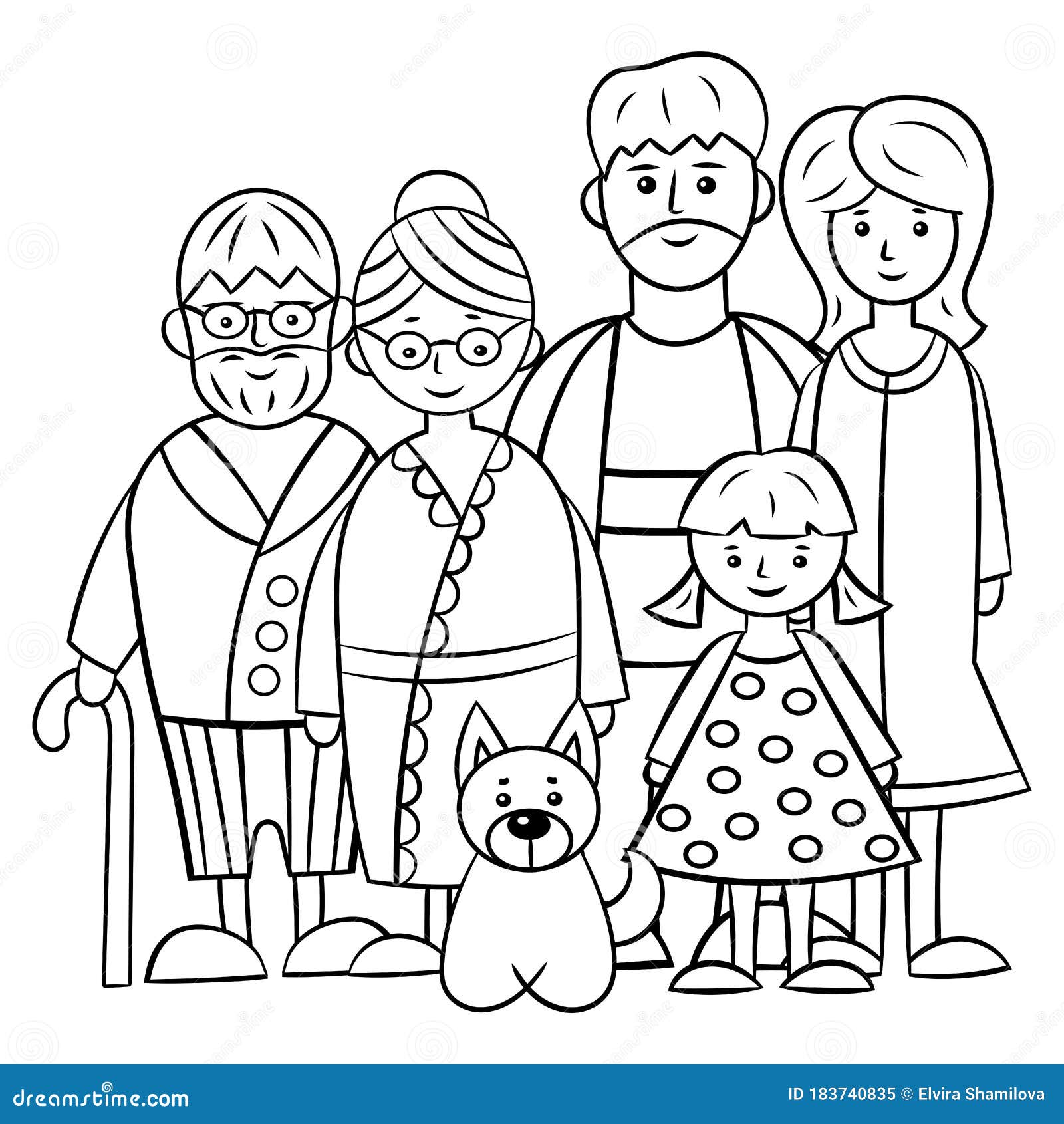 Desenhos para colorir de desenho de uma família cachorro para colorir  