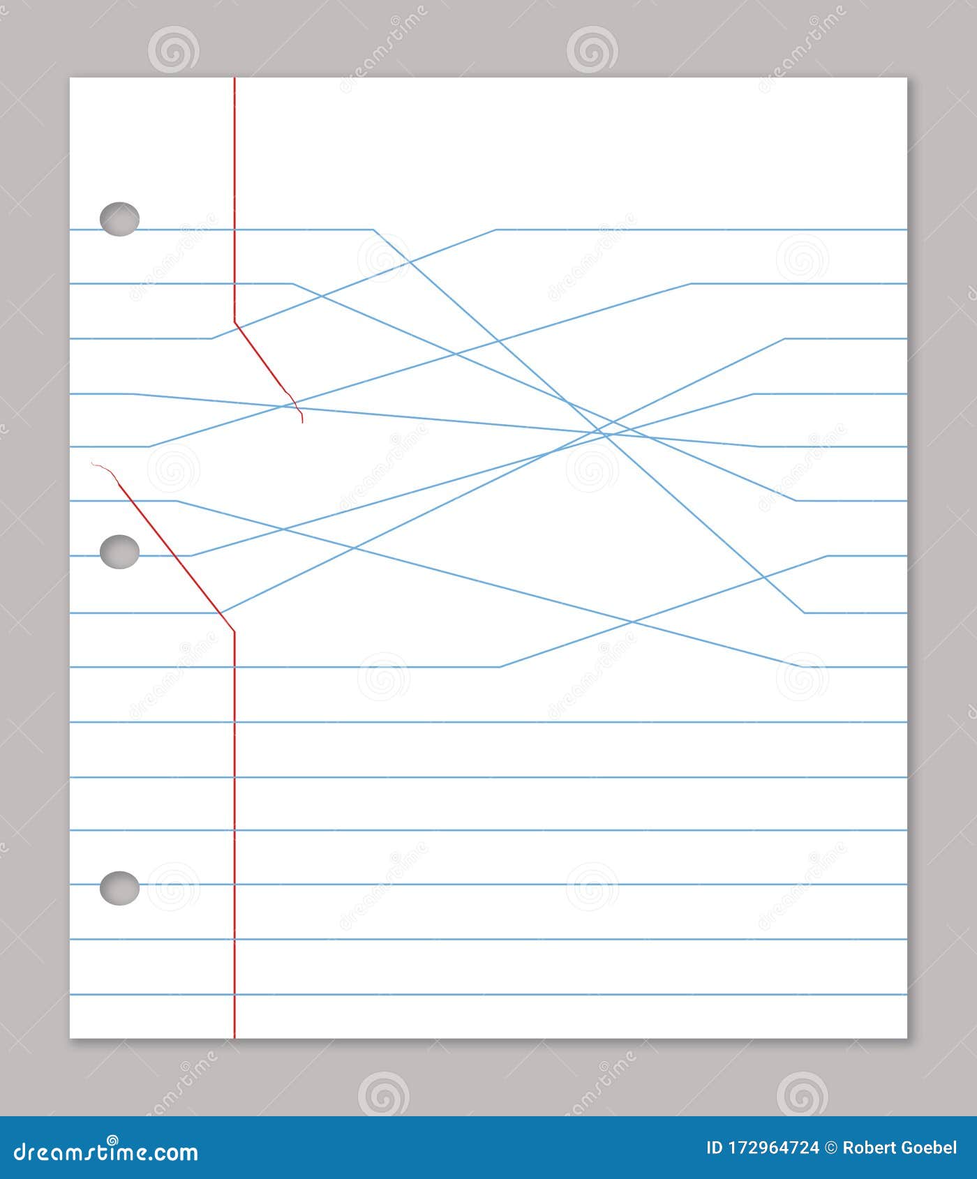 Uma Folha De Notas Escolares Tem Linhas Que Apontam Em Todas As Direções  Erradas Ilustração Stock - Ilustração de folha, linhas: 172964724