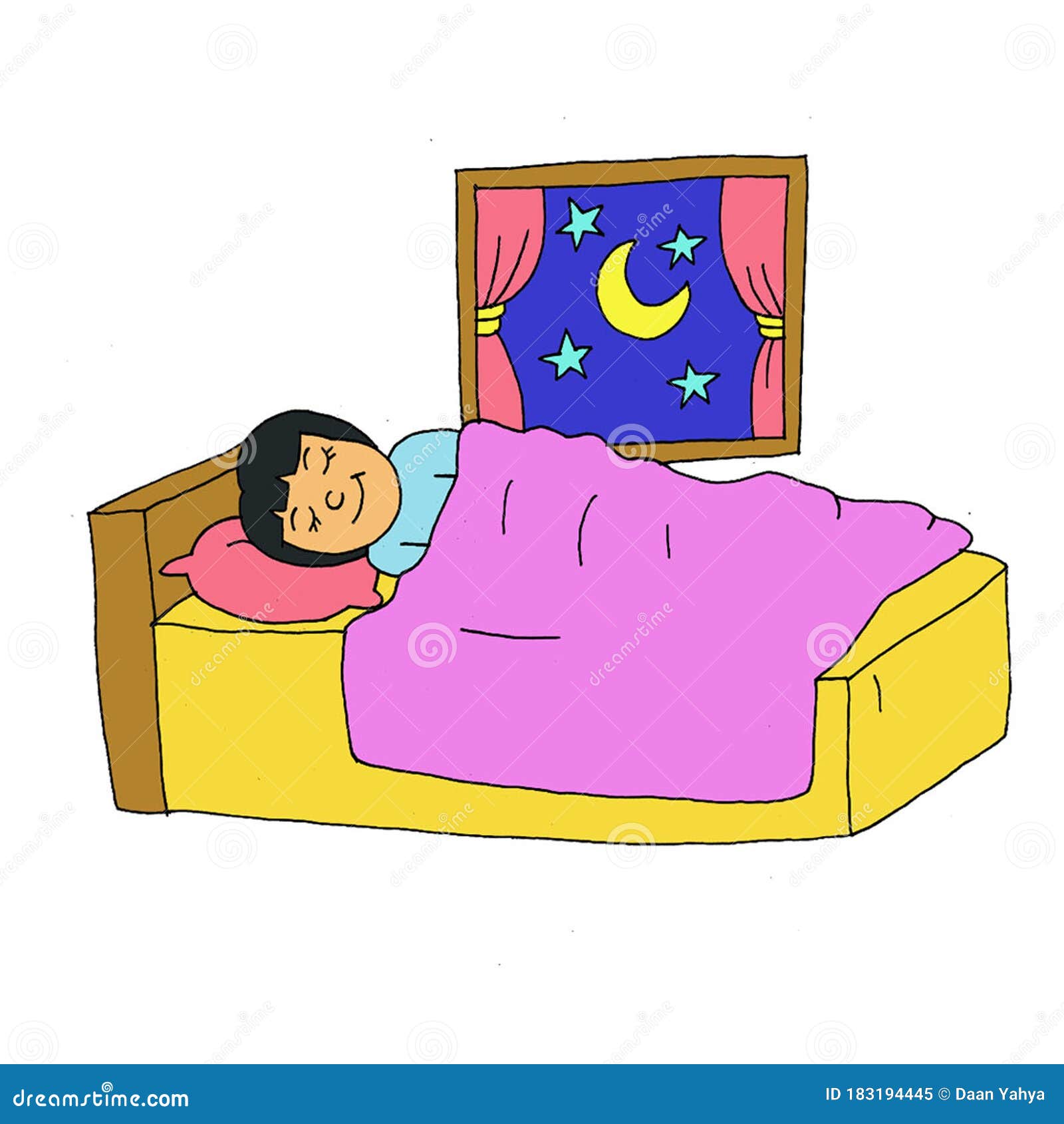 Uma Garotinha Dormindo Na Ilustração Do Desenho Animado Do Quarto  Ilustração Stock - Ilustração de cartoon, fofofo: 183194445
