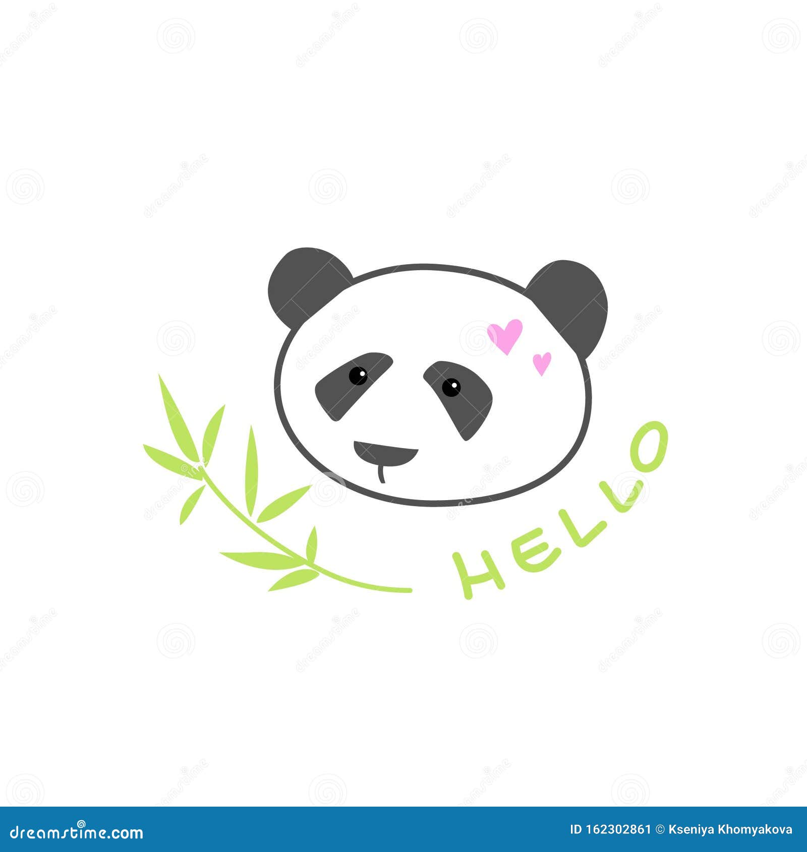 Cara de panda vector em estilo simples