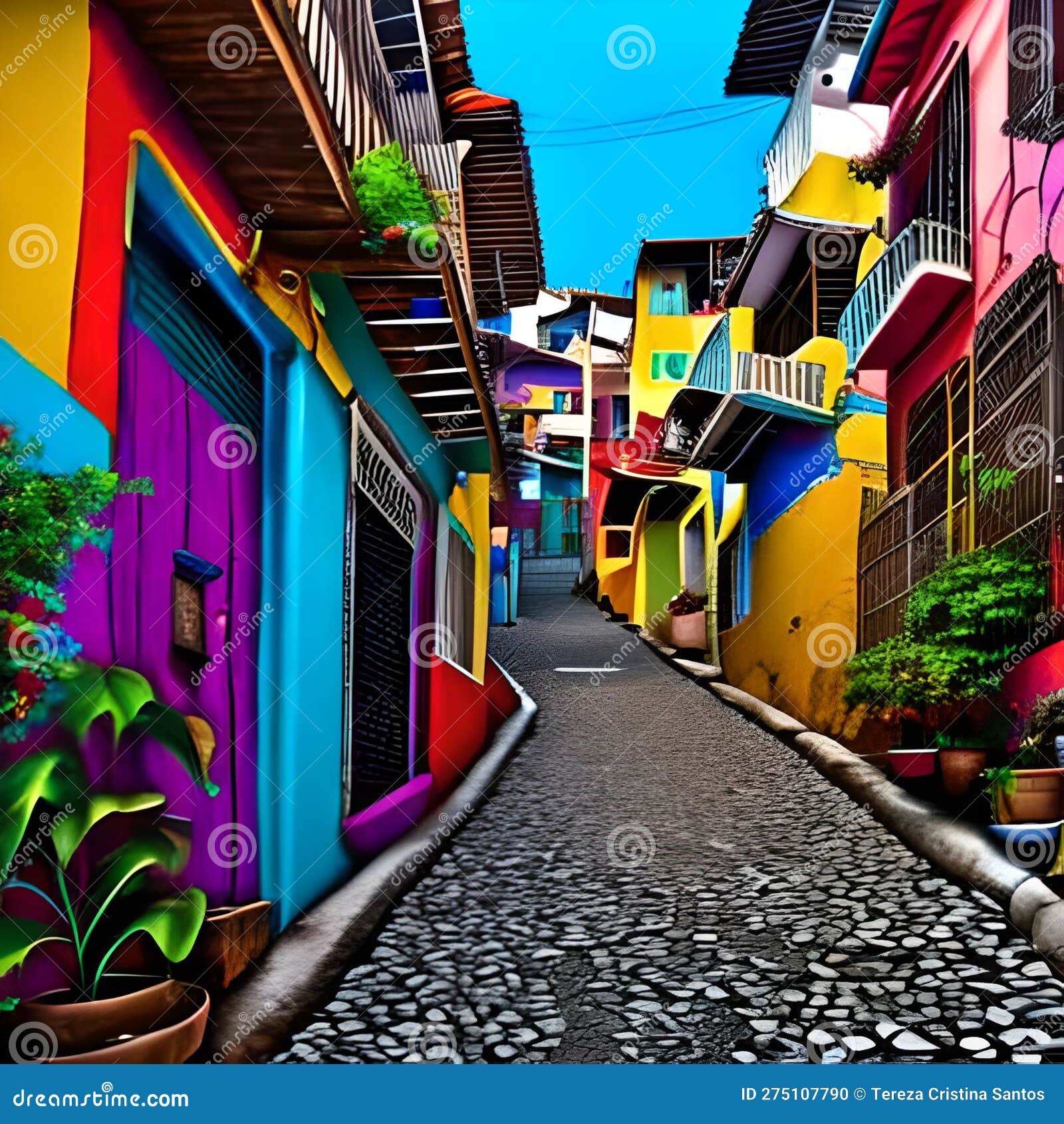 linda ilustraÃ§Ã£o colorida desenho favela