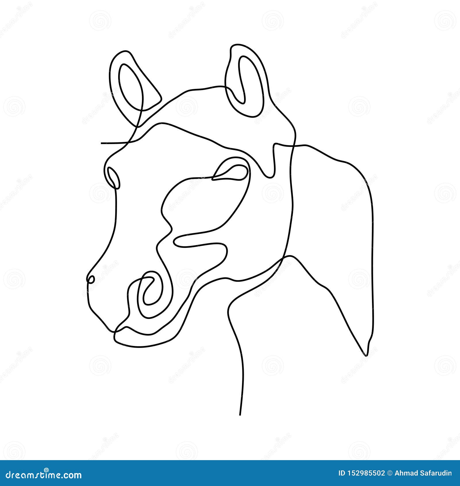 Desenho de linha contínuo de cabeça de cavalo desenho de uma linha de  cabeça de cavalo design de estilo minimalista