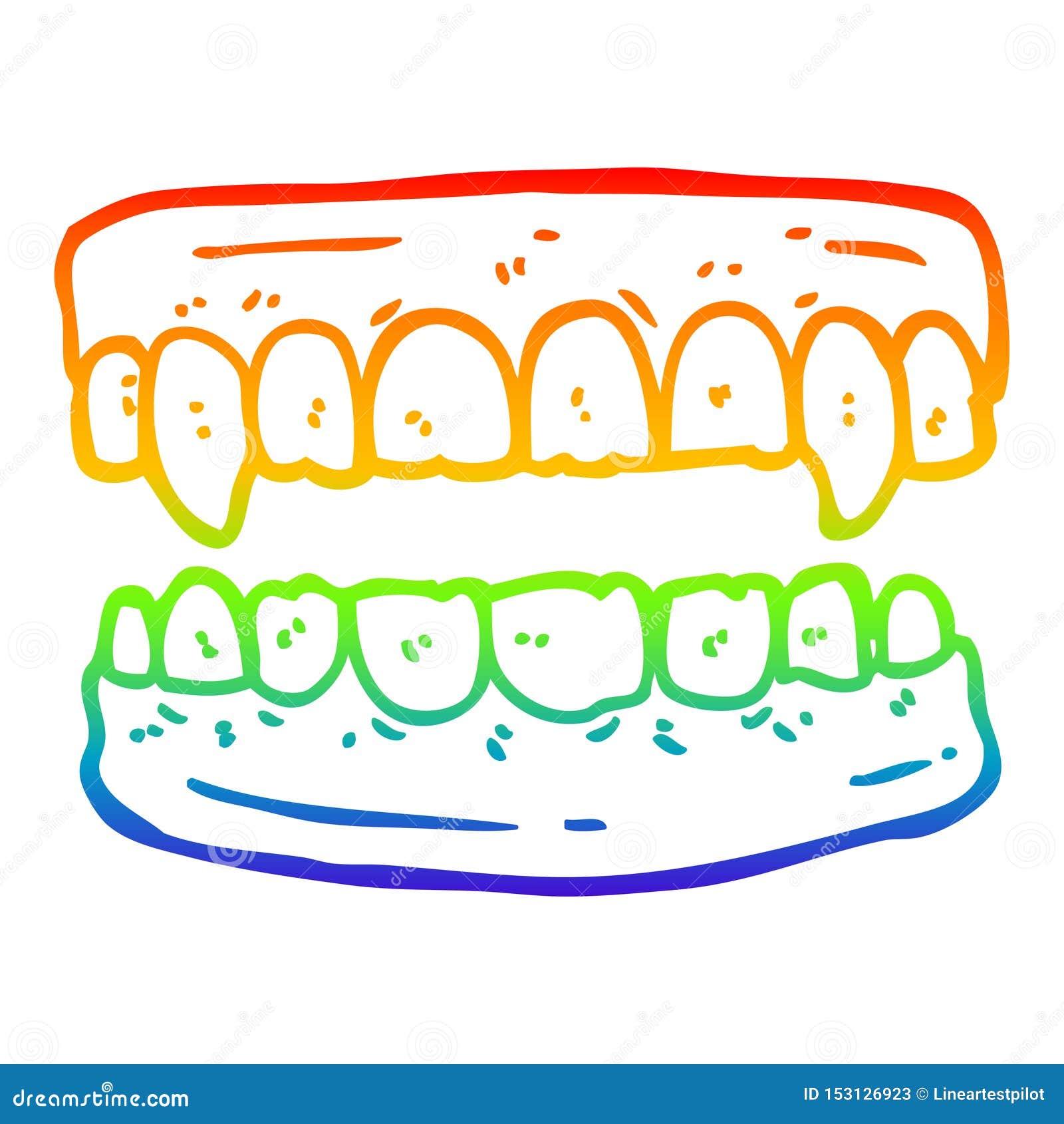 Uma Linha De Gradação Criativa E Quente Desenhando Desenhos Animados Dentes  De Vampiro Ilustração do Vetor - Ilustração de gradiente, dentes: 153113913