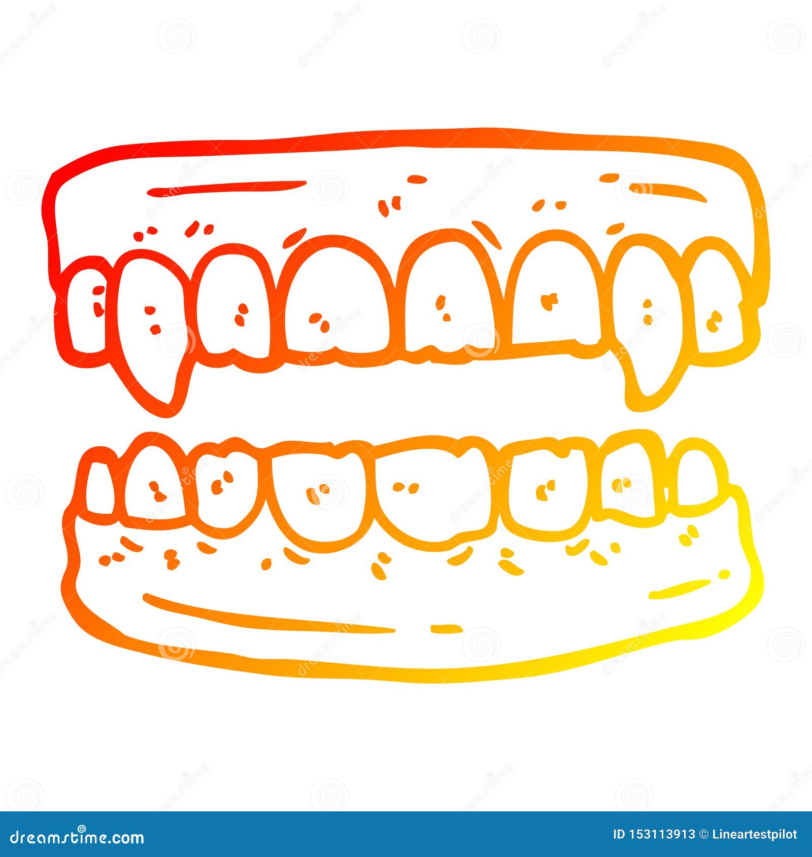 Uma Linha De Gradação Criativa E Quente Desenhando Desenhos Animados Dentes  De Vampiro Ilustração do Vetor - Ilustração de gradiente, dentes: 153113913