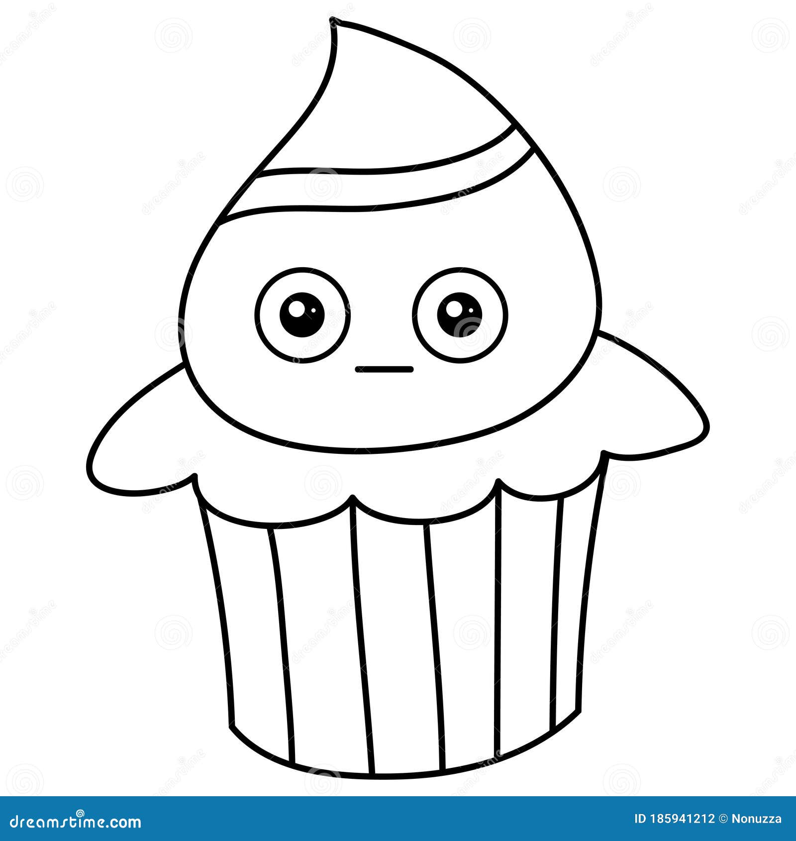 Como Desenhar Um Cupcake De Chocolate Com Um Rosto Bonito Para Crianças.  Tutorial De Desenho Passo a Passo Ilustração do Vetor - Ilustração de  livro, creme: 242746072