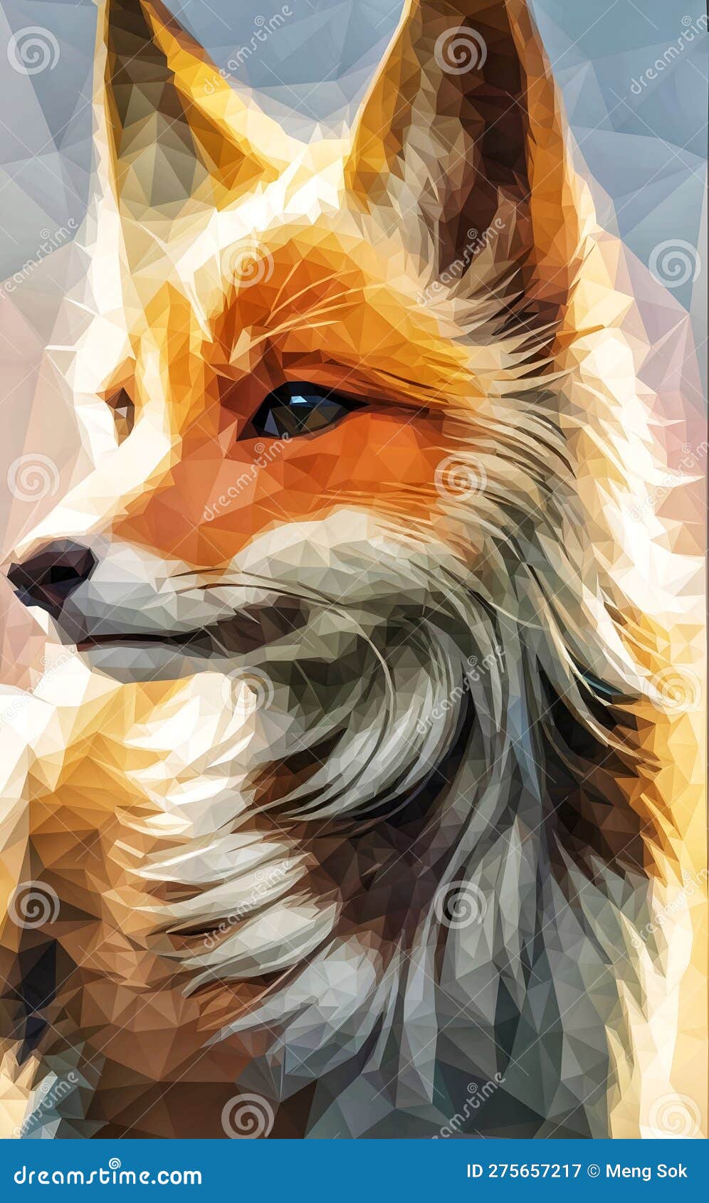 Uma raposa de desenho animado com nariz grande e olhos grandes