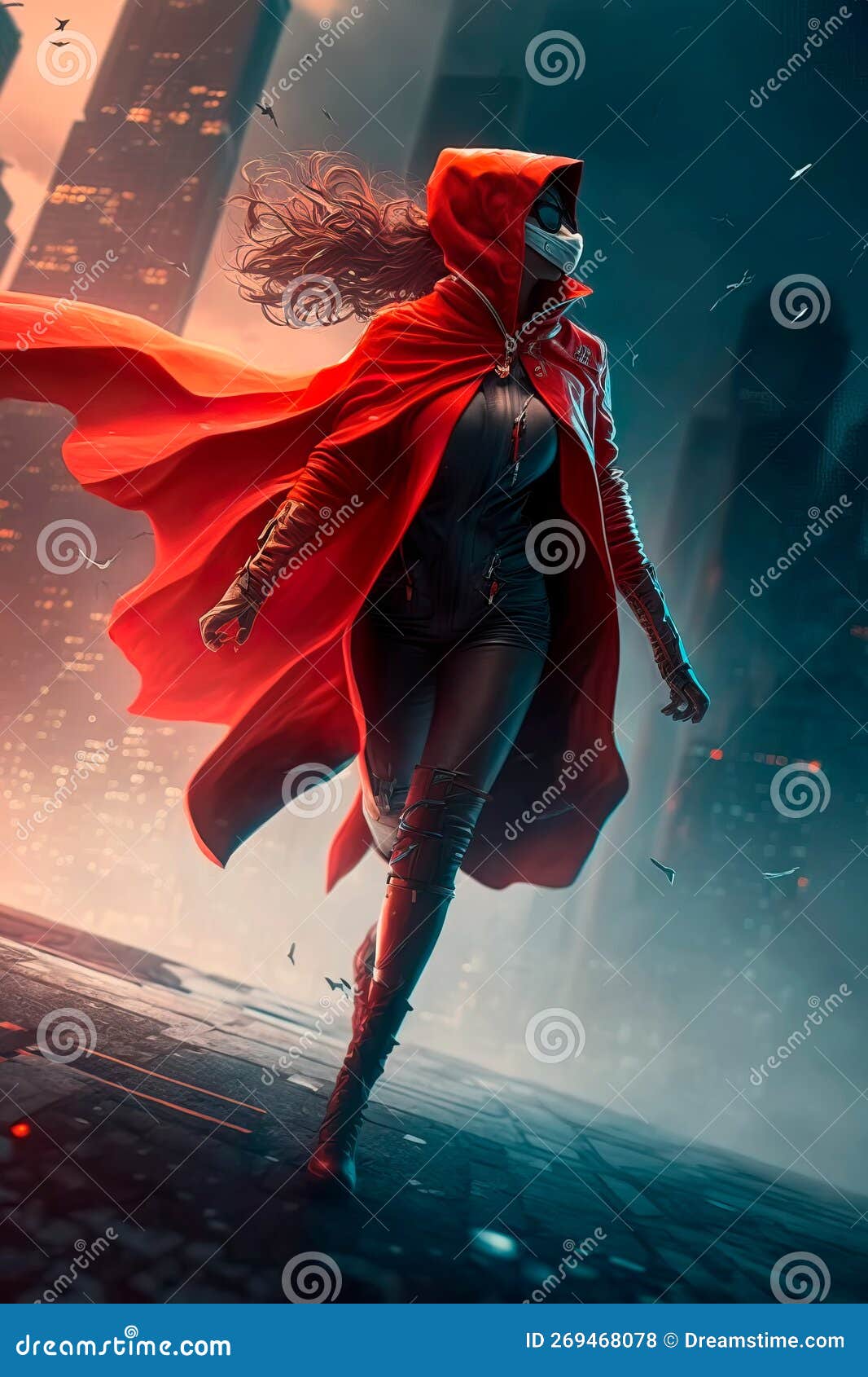 Capa e máscara Super Heroína 