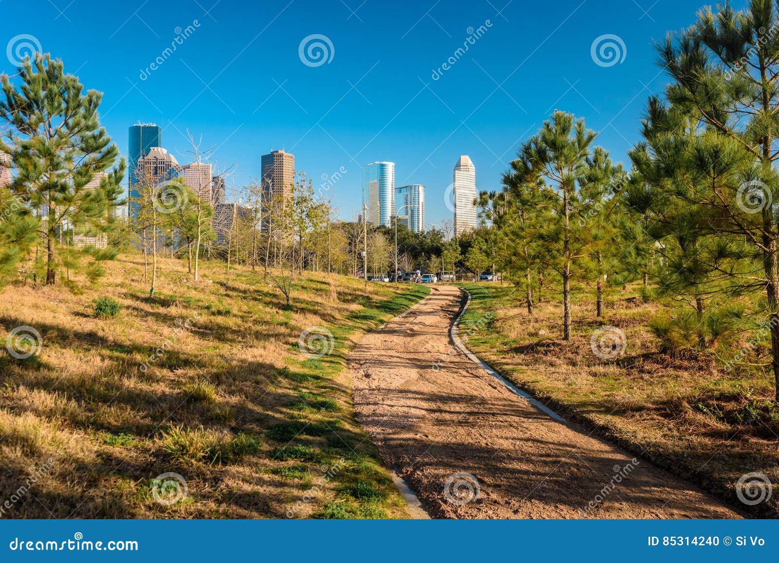 Uma Vista De Houston Do Centro Foto de Stock Imagem de cenas, horizonte 85314240