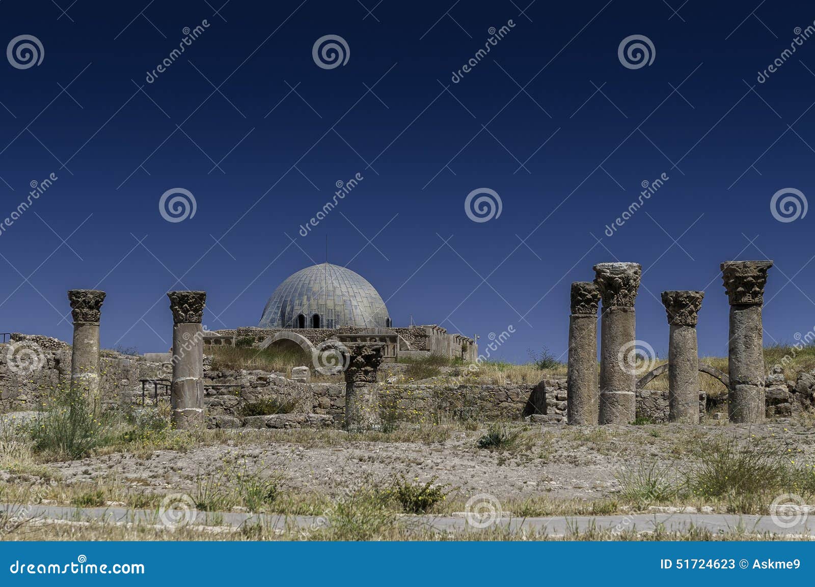 the umayyad palace in amman, jordan