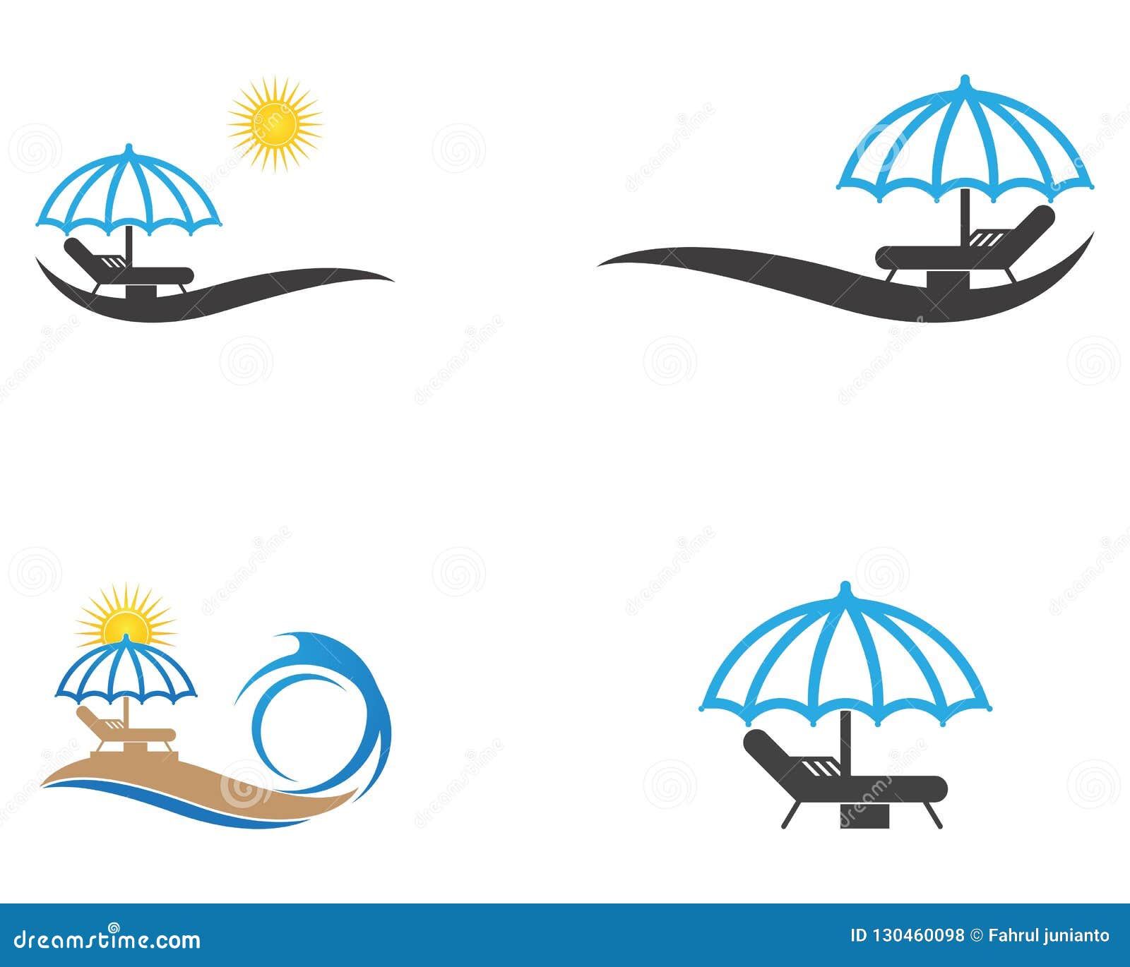 Umbrella Beach Holidays Logo Vector Stock Vector Illustration of logo