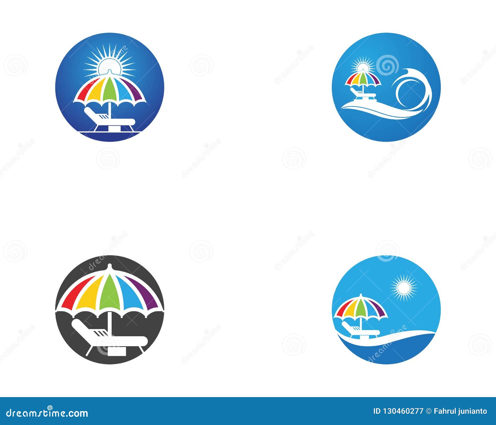 Umbrella Beach Holidays Logo Vector Stock Vector Illustration of icon