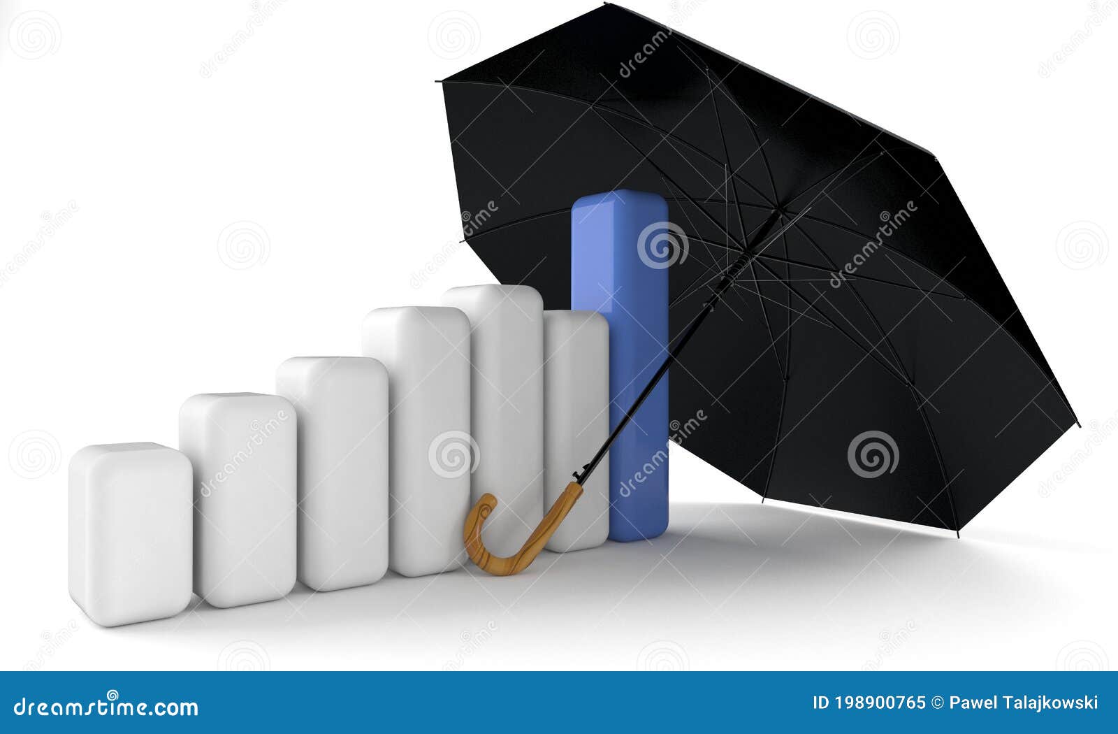Umbrella with chart stock illustration. Illustration of statistic