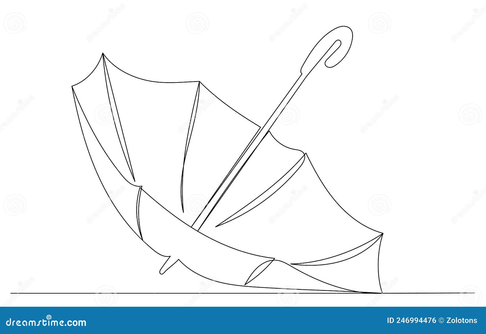 Umbrella. Drawing Worksheet. Stock Photo 70131324