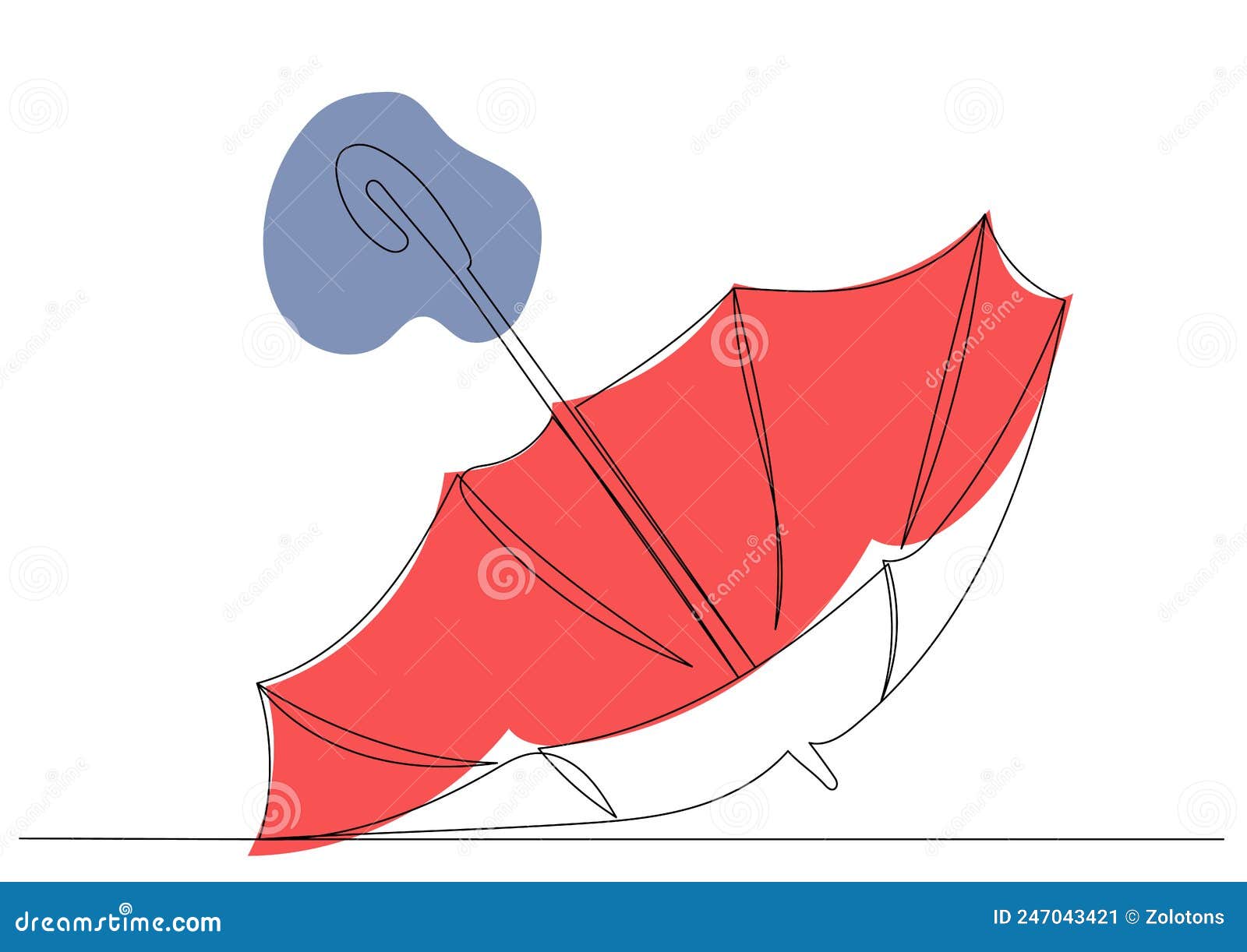 Umbrella. Drawing Worksheet. Stock Photo 70131324