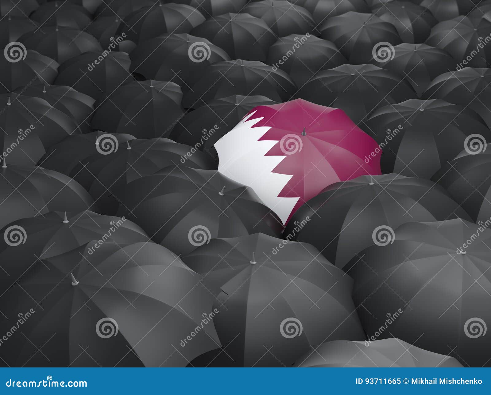 Umbrella with Flag of Qatar Stock Illustration Illustration of rain