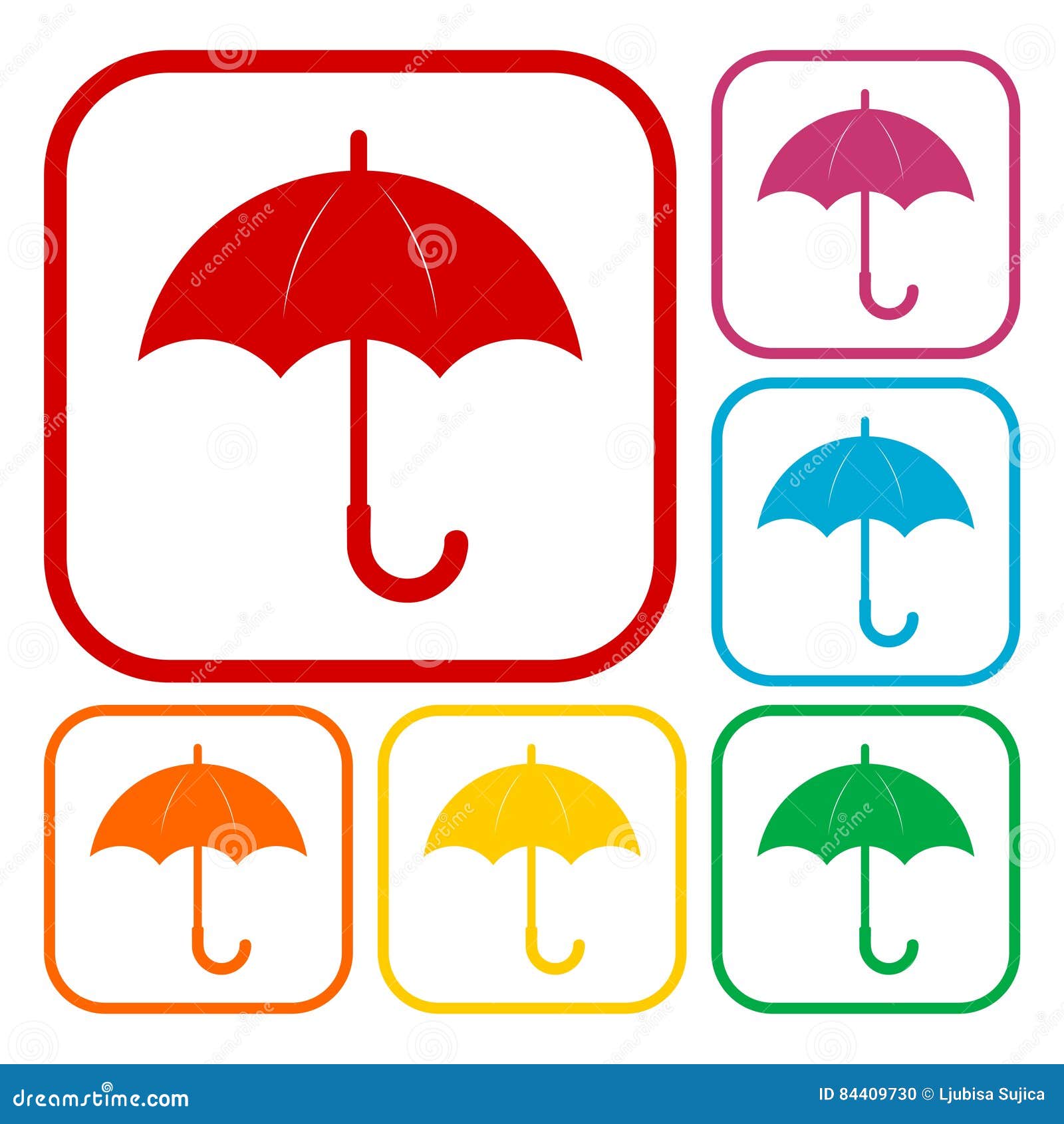 Umbrella icons set stock vector. Illustration of protective 84409730