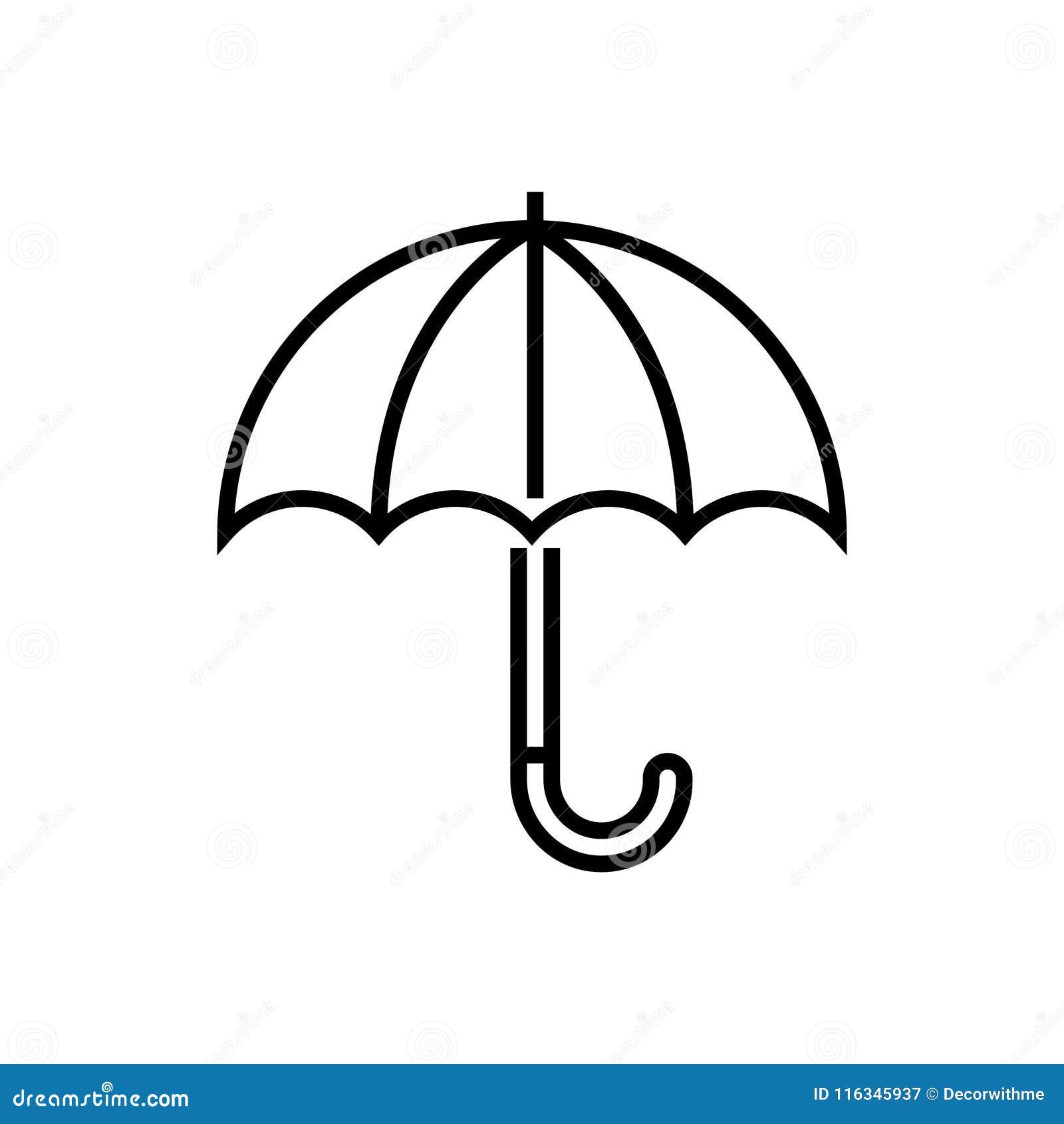 umbrella - line  single  icon