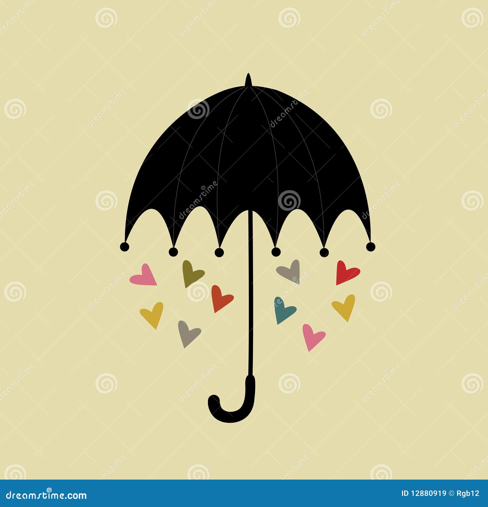 Umbrella with love design stock vector. Illustration of greeting 12880919