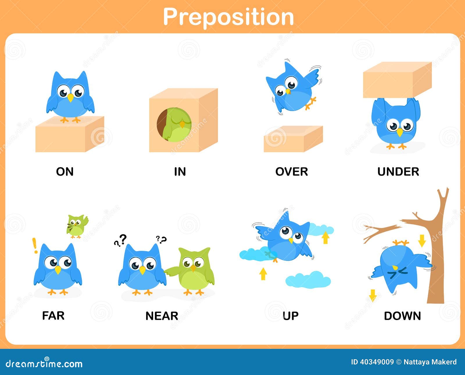 Preposition Of Motion For Preschool Stock Vector Illustration Of School Education