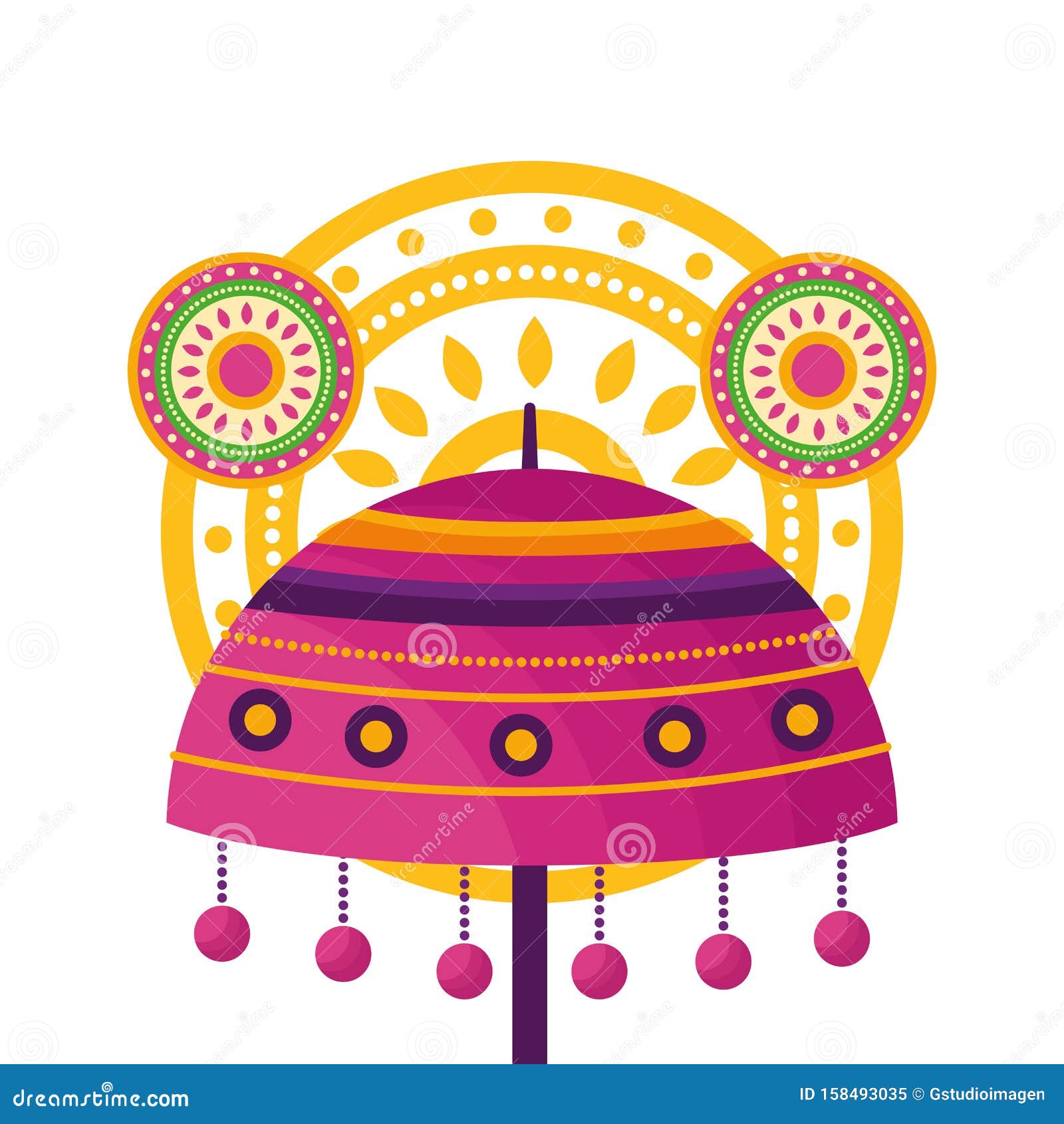 Umbrella of Onam Celebration Design Stock Illustration - Illustration