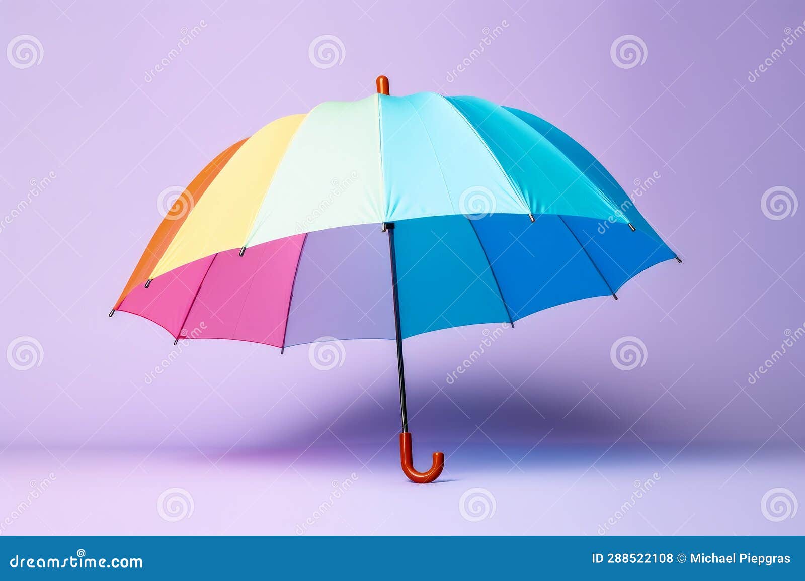 An Umbrella with a Pastel Colored Background Stock Photo Image of