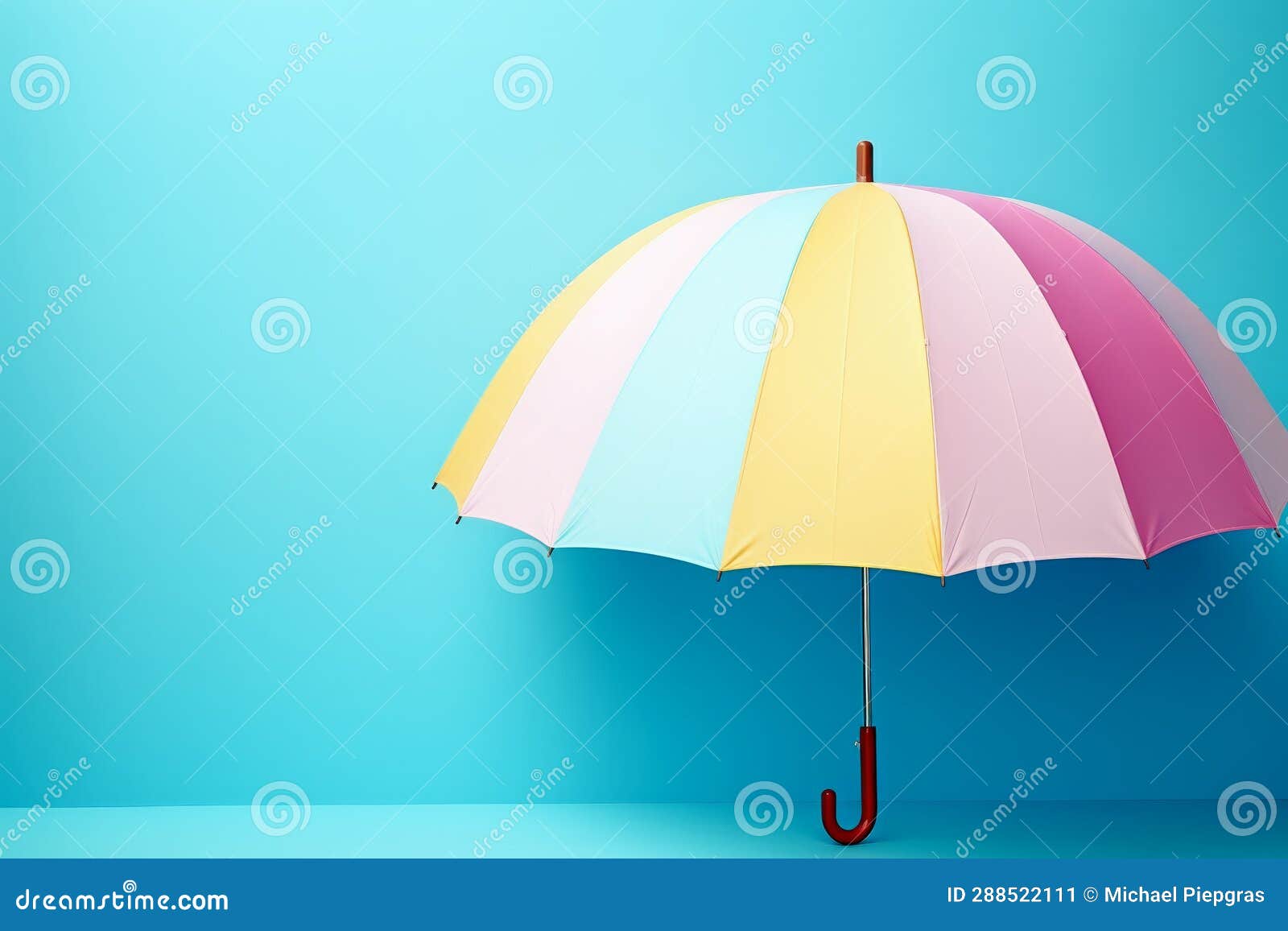 An Umbrella with a Pastel Colored Background Stock Image Image of