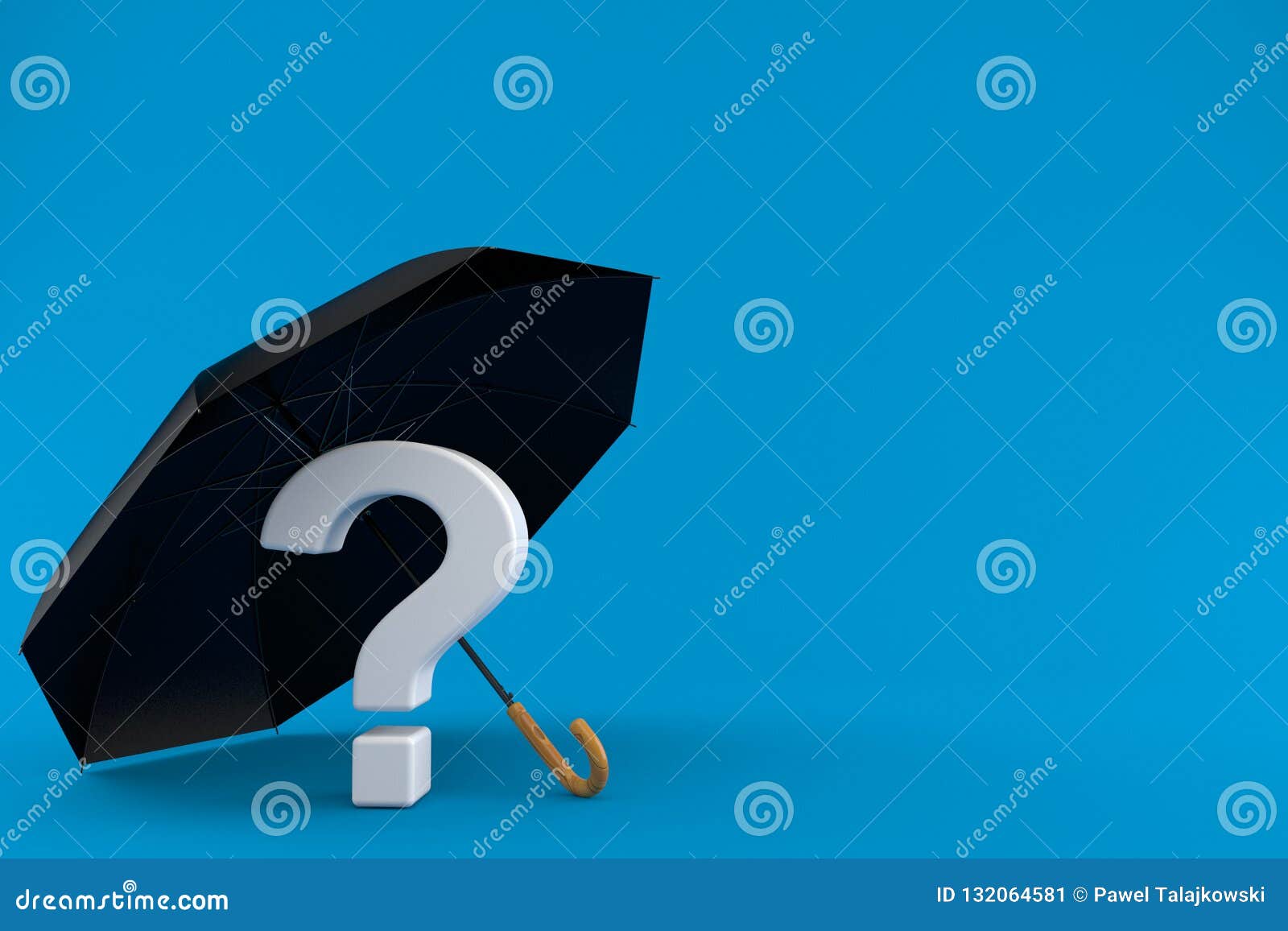 Umbrella with Question Mark Stock Illustration Illustration of rain