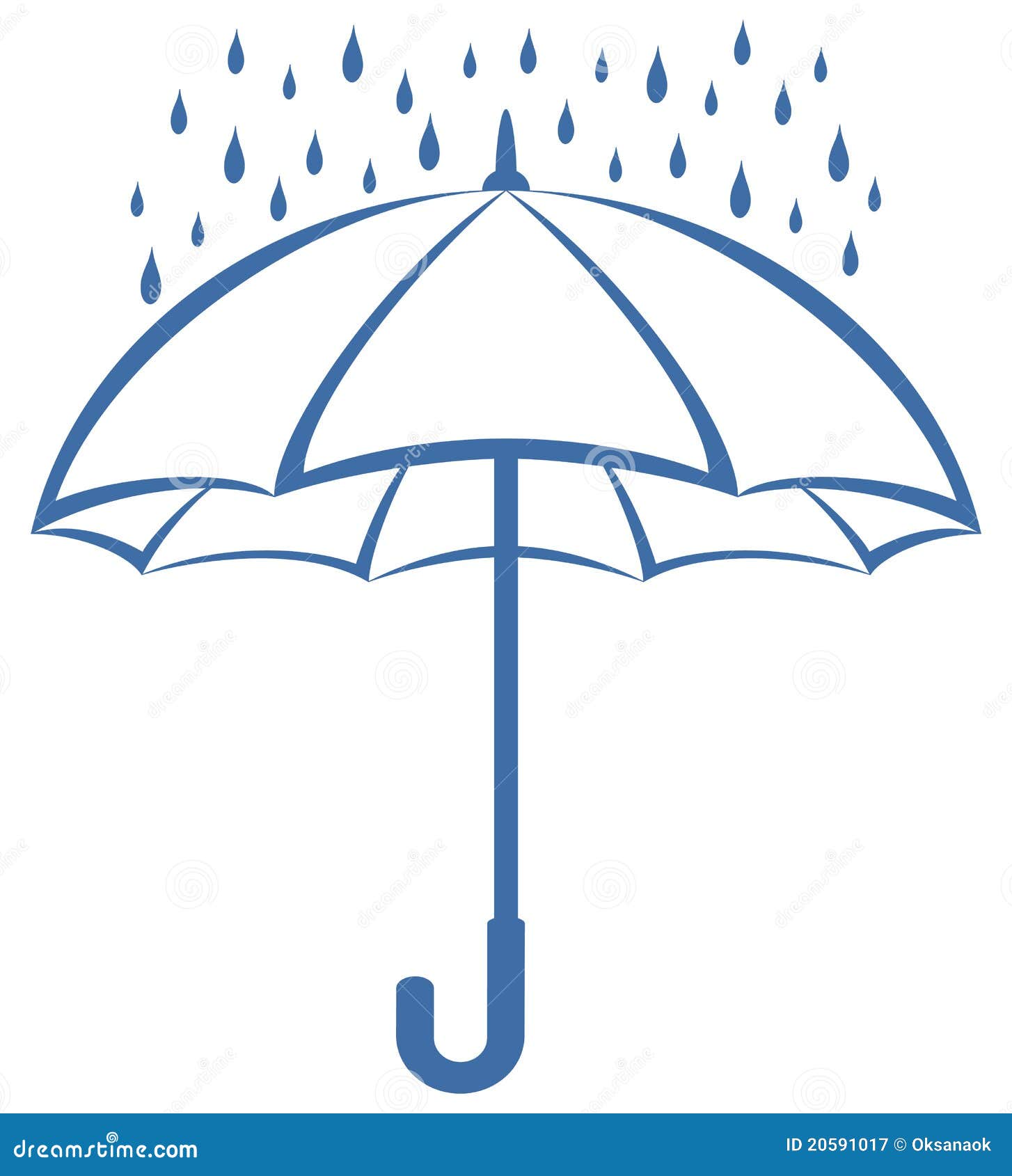 umbrella and rain, pictogram