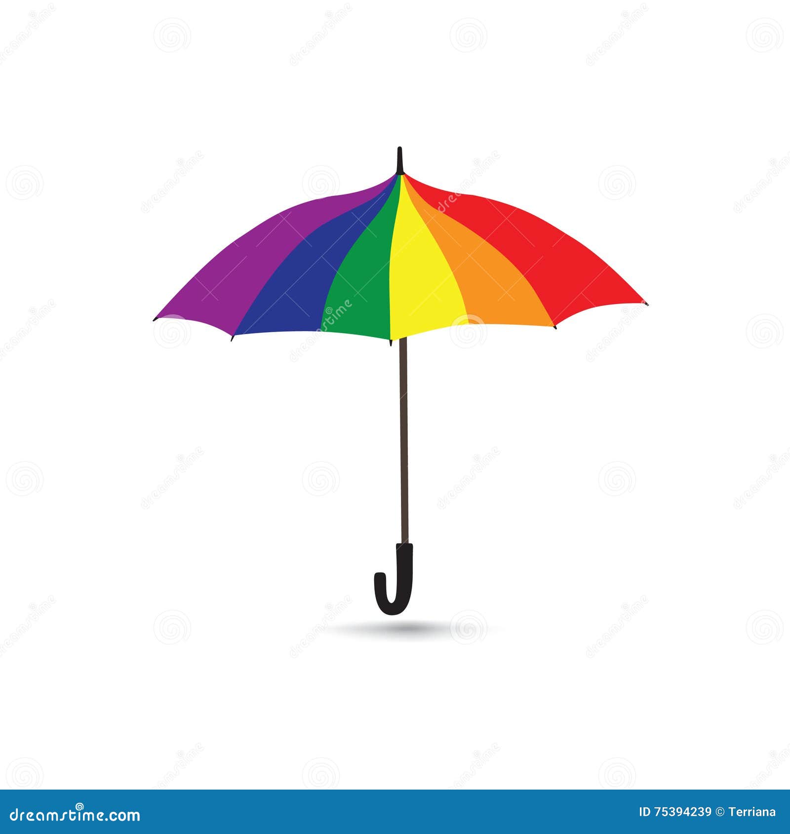 umbrella in rainbow colores. summer beach party parasol icon