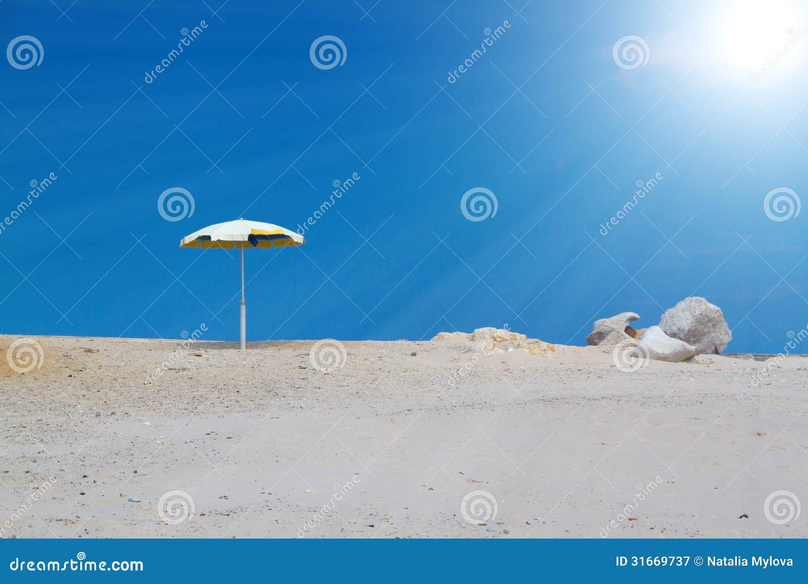 Umbrella in sand stock image. Image of tropical, summer 31669737
