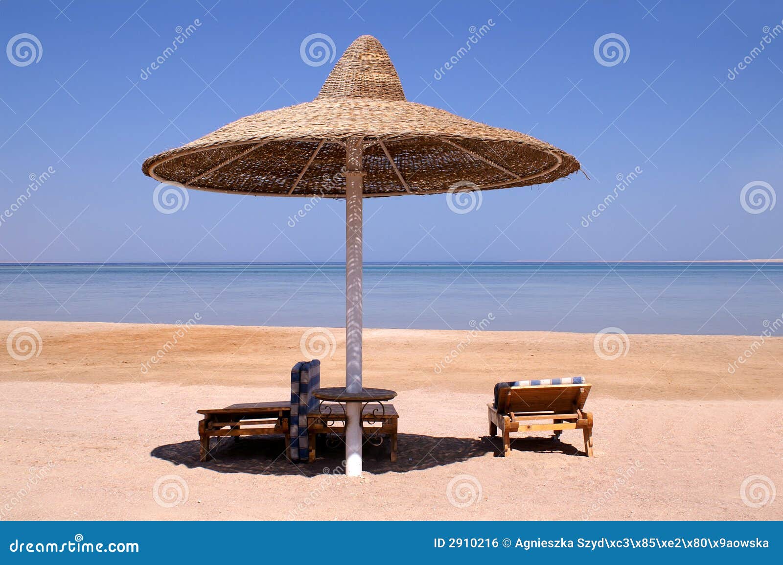 Umbrella on sea, Egypt stock photo. Image of relax, desolation 2910216