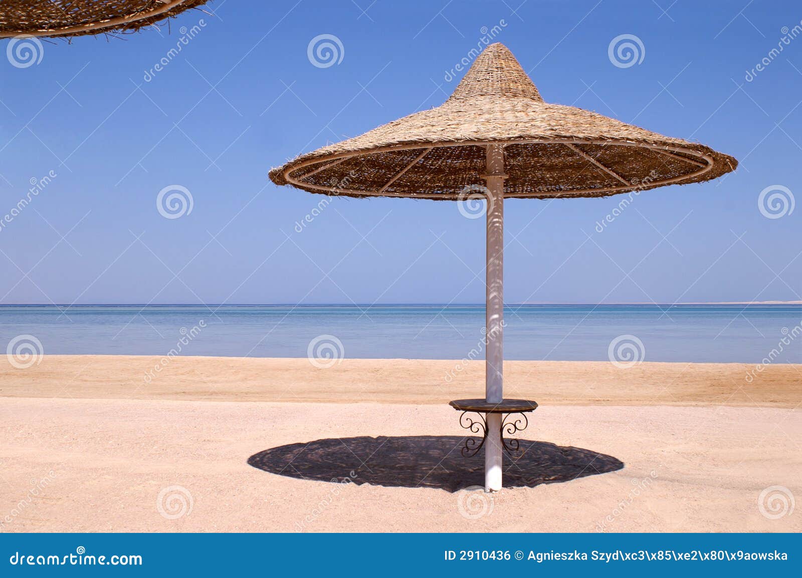 Umbrella on sea, Egypt stock photo. Image of nature, exotic 2910436