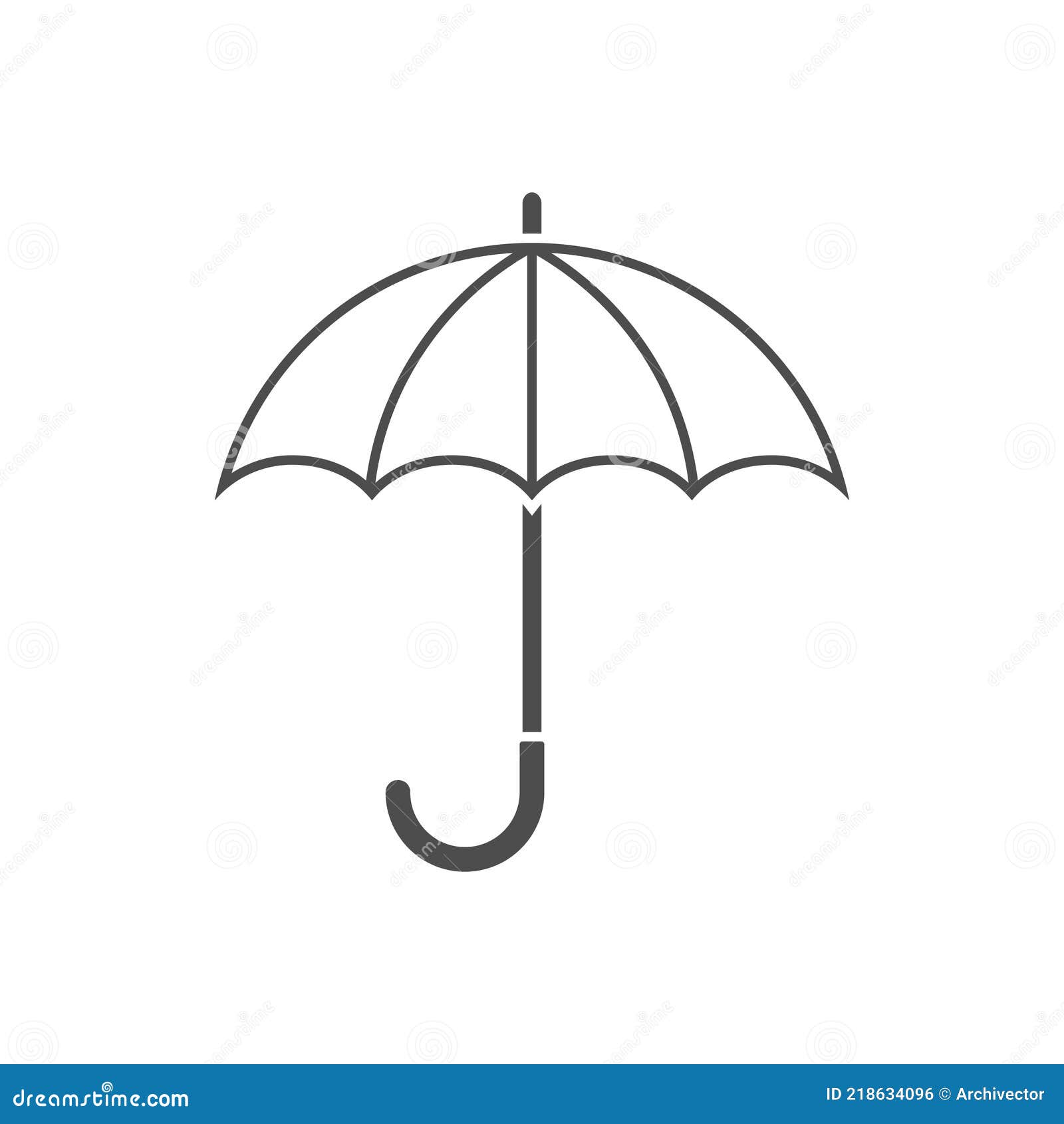 Umbrella Sign Isolated on White Background Stock Vector Illustration