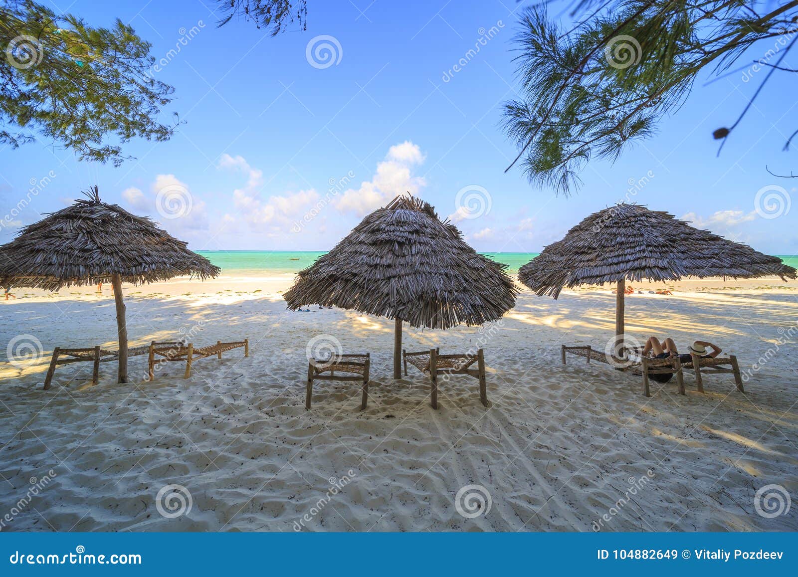 Umbrella On Stunning Tropical Beach Stock Image Image Of