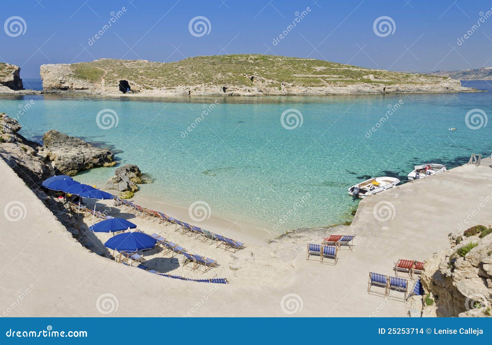 Umbrellas in Comino Malta Stock Photo Image of relax, attraction